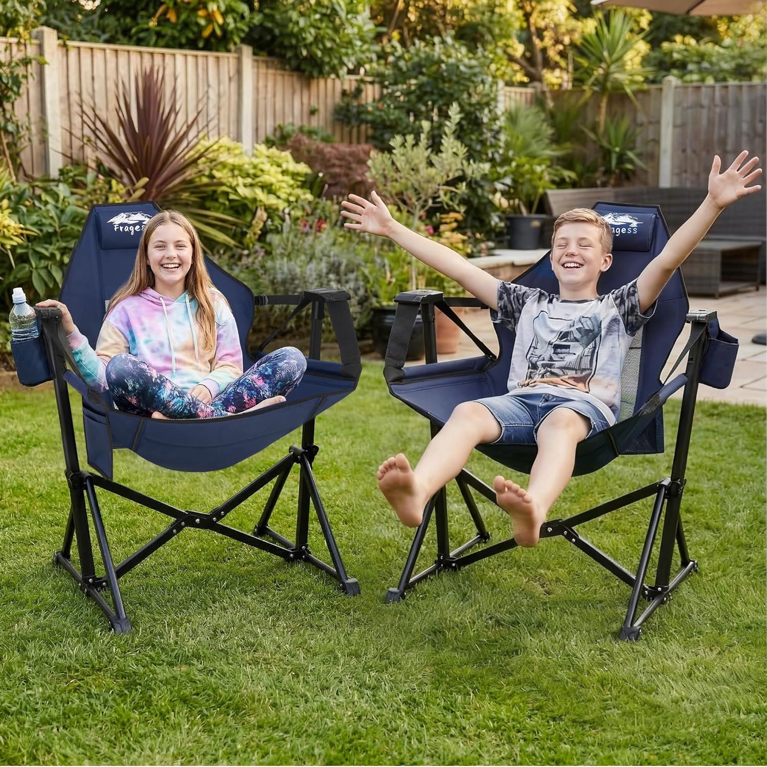 Fragess Portable Hammock Camping Chair with Adjustable Back, Folding Hammock Chair Supports 330lbs, Camping Swing Chair for Adults, Camping Hammock Chair for Lawn, Concerts, Backyard, Stargazer