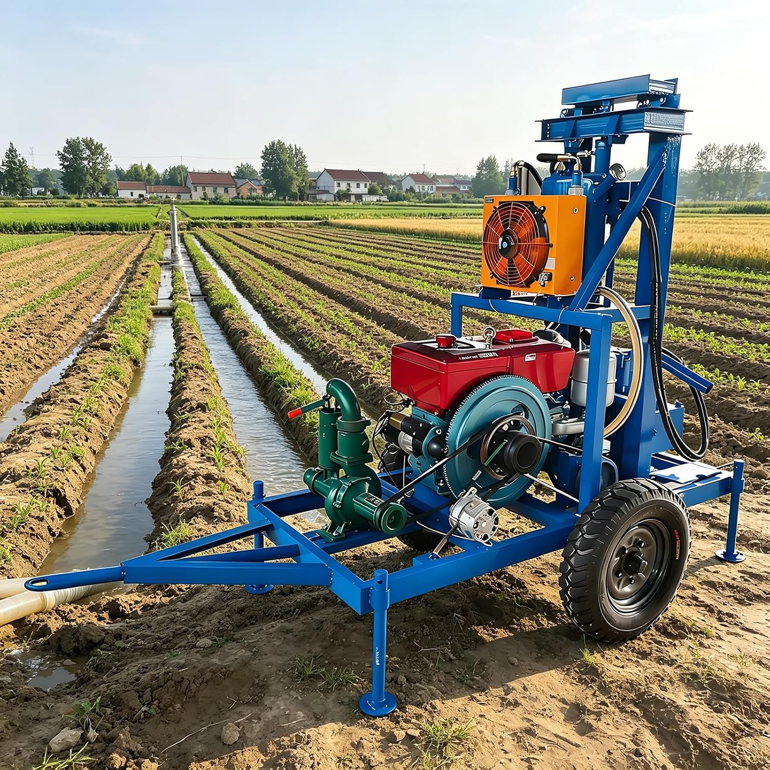 Portable Water Well Drilling Rig Compact Borehole Drilling Machine 60m 100m 150m 200m Depth for Soil Soft Rock Residential Wells and Irrigation Projects