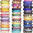 66 Rolls Gold Foil Washi Tape Set - Decorative Washi Stickers, Colored Tape, Cute Washi Tapes for Journaling Supplies, Scrapbooking Supplies kit, Junk Journal, Craft Supplies