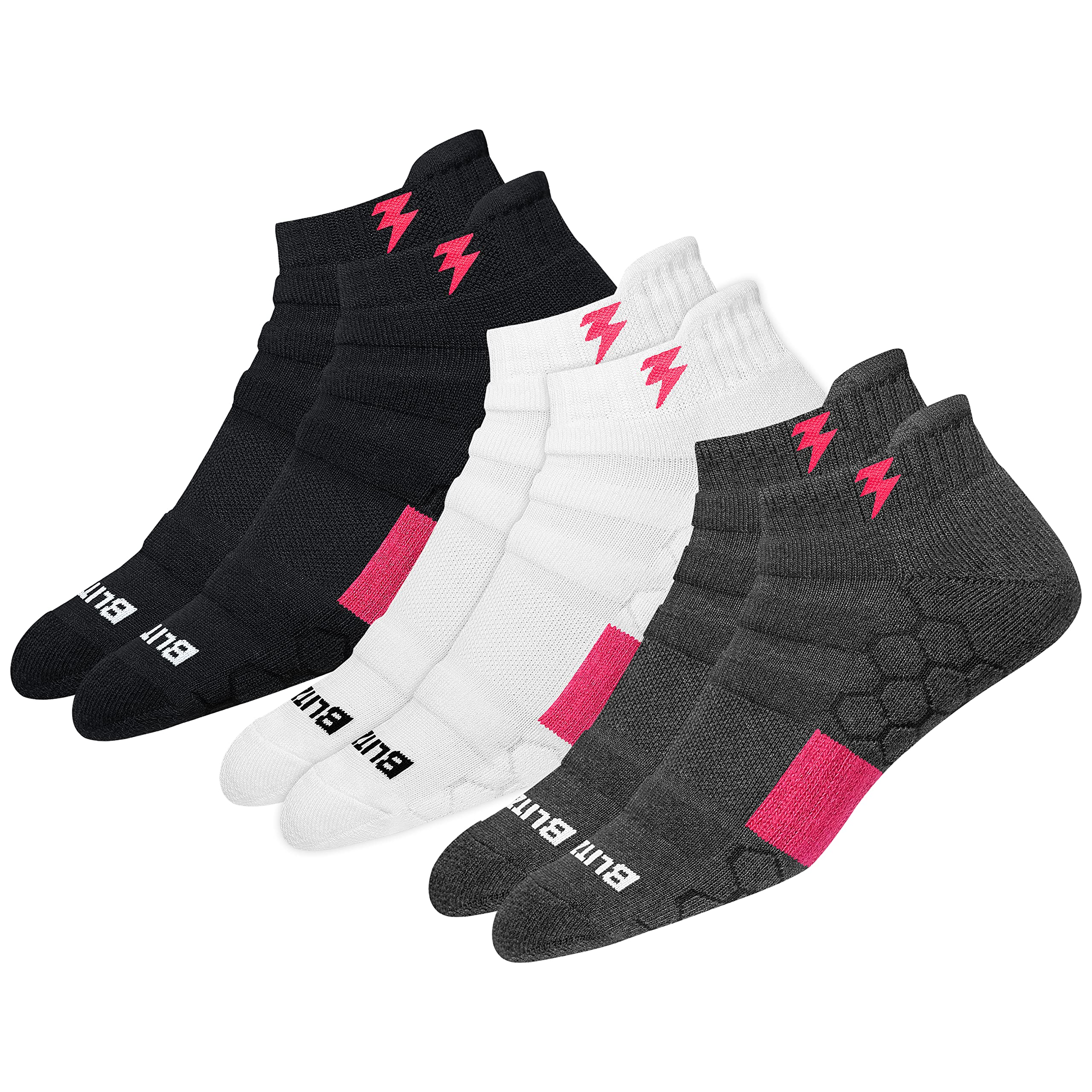 Hi-Tech Performance Women Socks Athletic Low Cut Sports Ankle Socks (Badminton, Running, Gym & Indoor Training), Pack of 3 (Free Size, Multi-coloured)