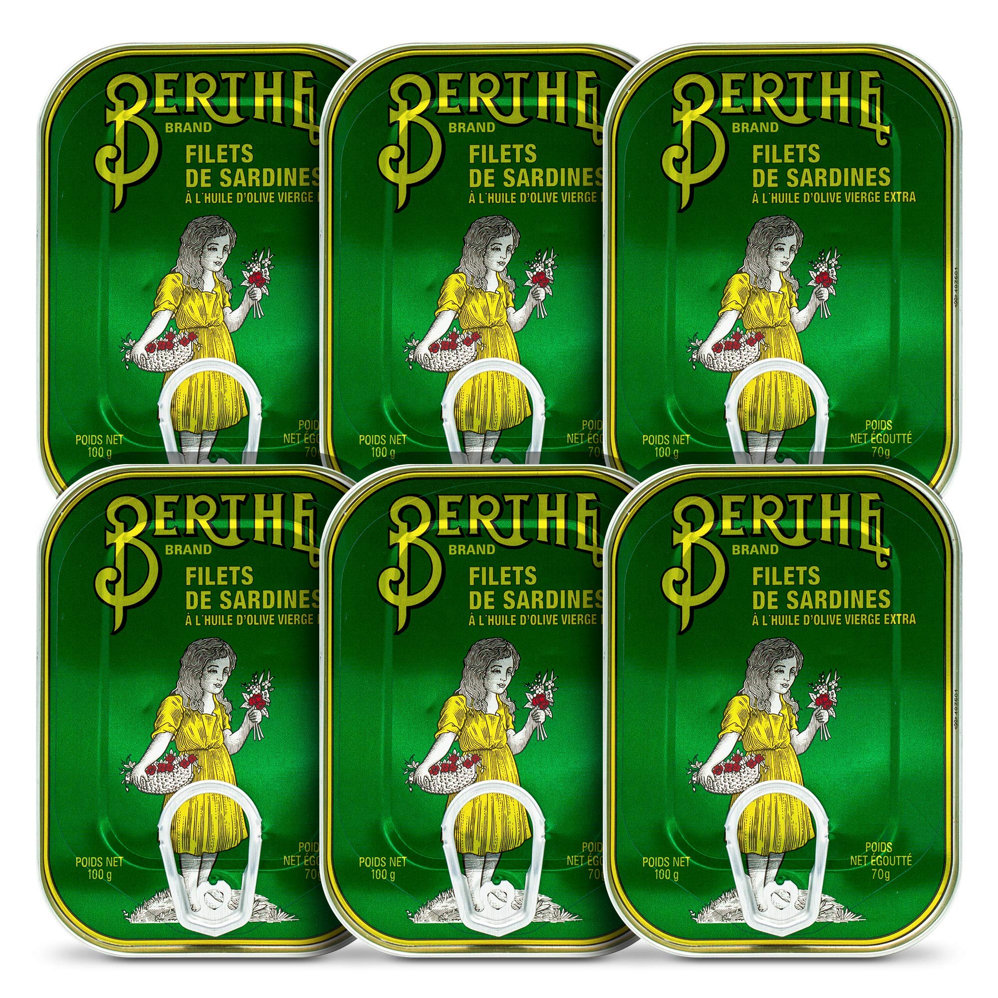 Sardinenfilets in extra nativem Olivenöl | 6 x 100 g | Berthe | Ramirez | Portugal