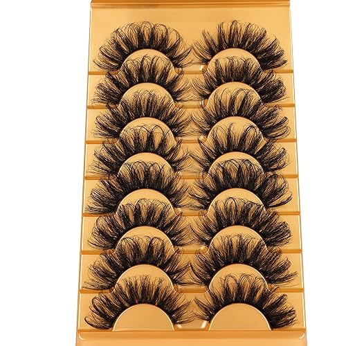 Vista 93 de Pestañas postizas de visón finas, pestañas postizas esponjosas rizadas en D, pestañas de visón sintético, 0.551 in, aspecto natural, pestañas