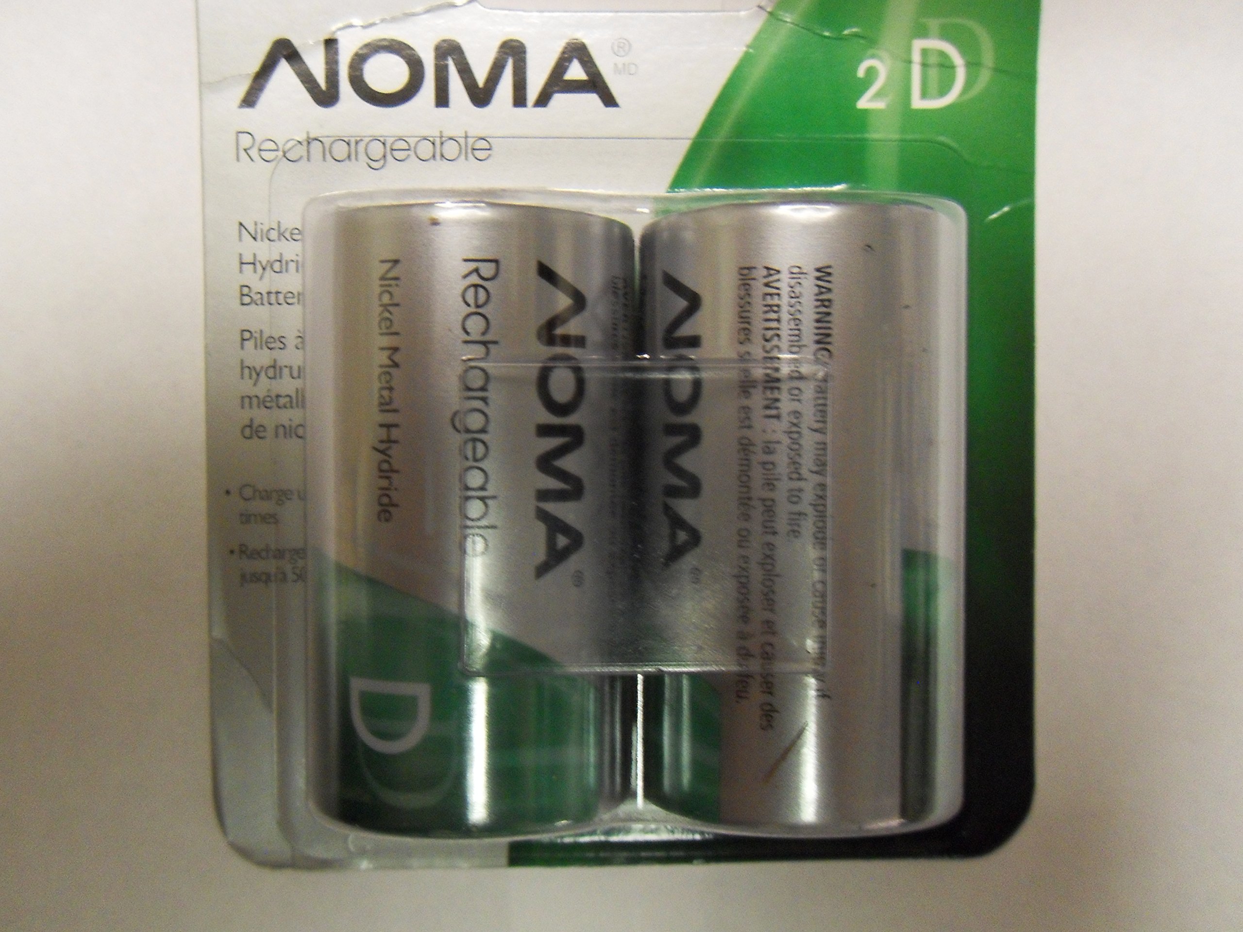 Noma Rechargeable D Battery 2 Pack