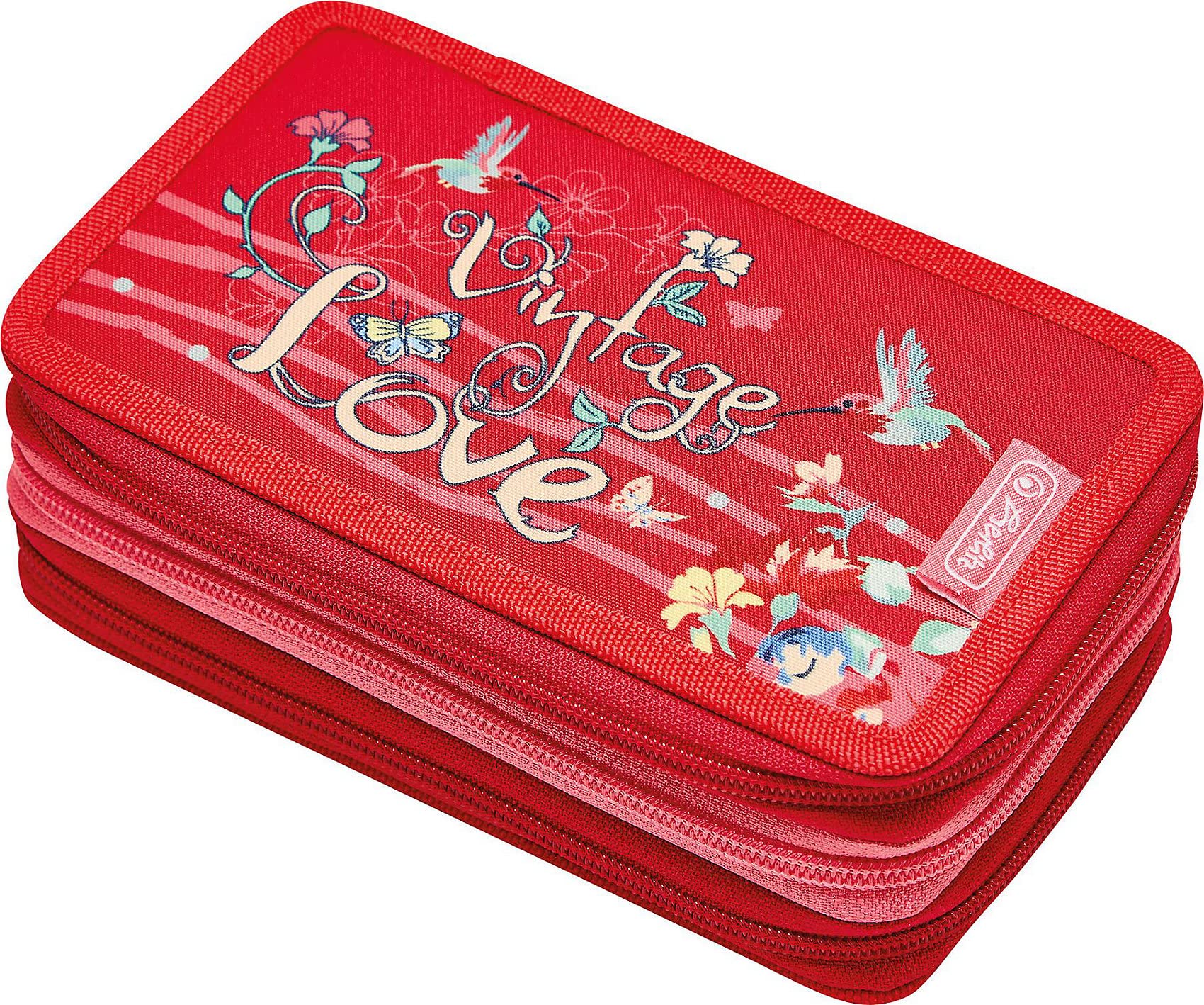 Herlitz TriCase 31-Piece Pencil Case with Motif, red, Pink, Pencil case