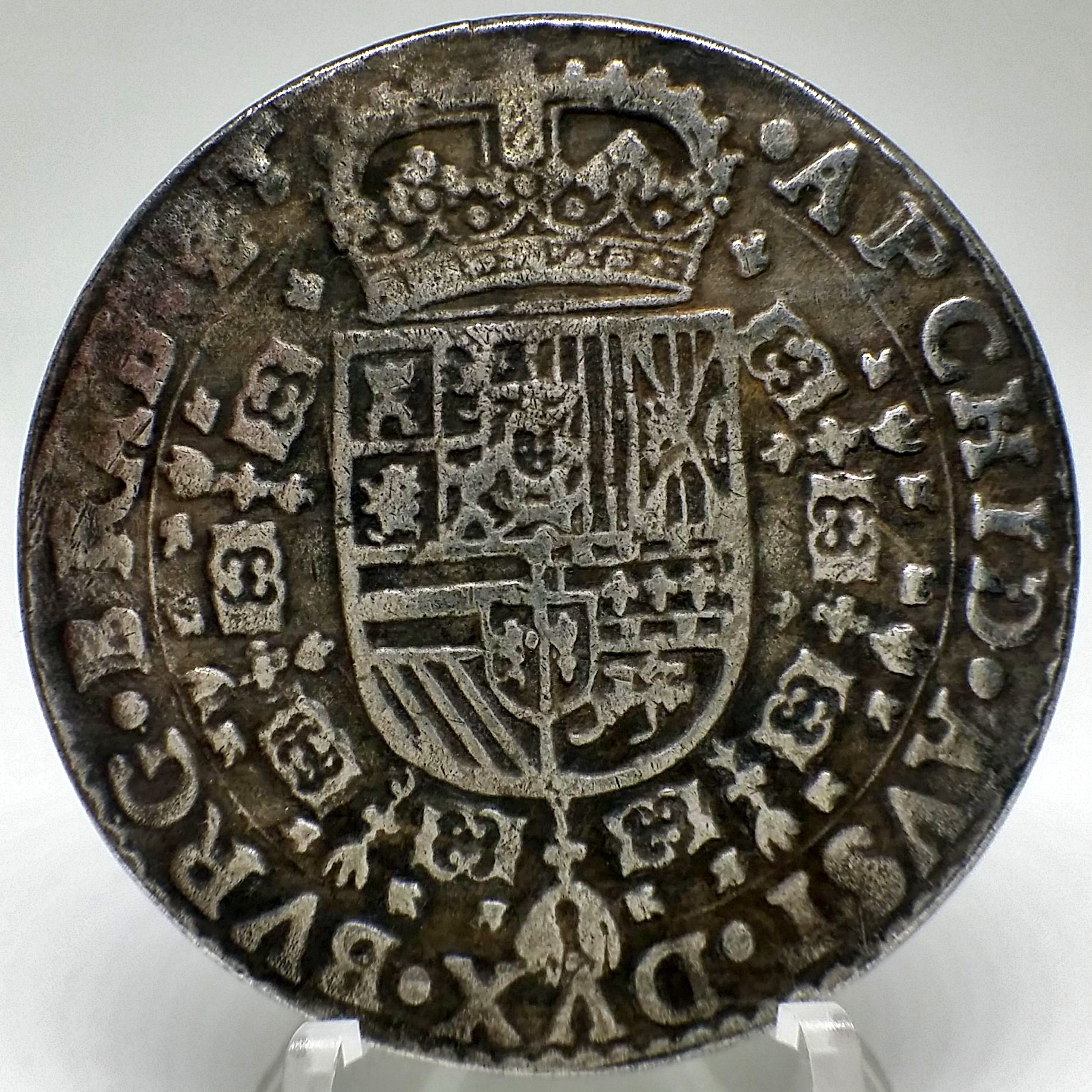 Amazon.co.jp: スペイン帝国 パタゴン銀貨 フェリペ4世 1649年