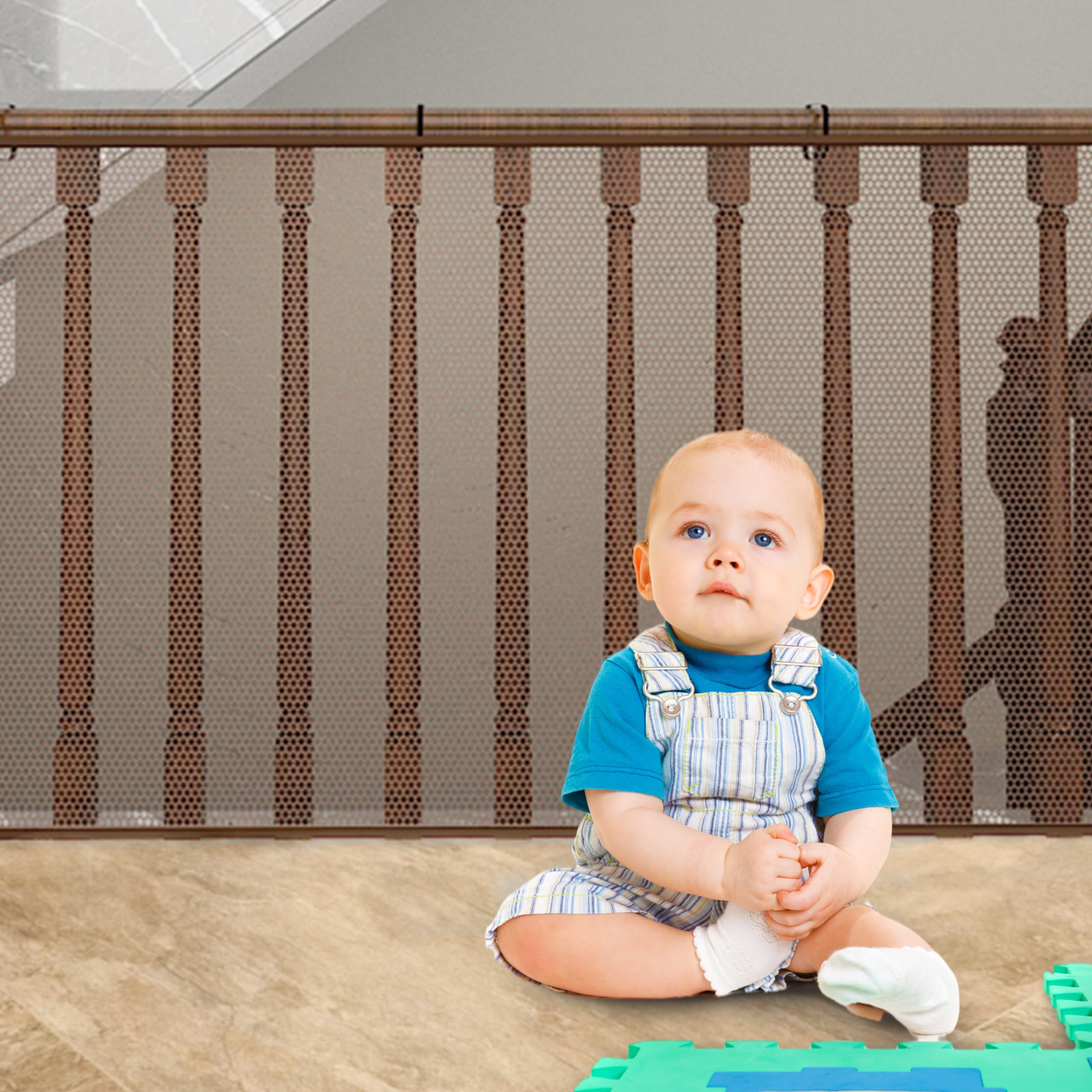 Filet de sécurité bébé pour sécuriser balcon et escalier vide