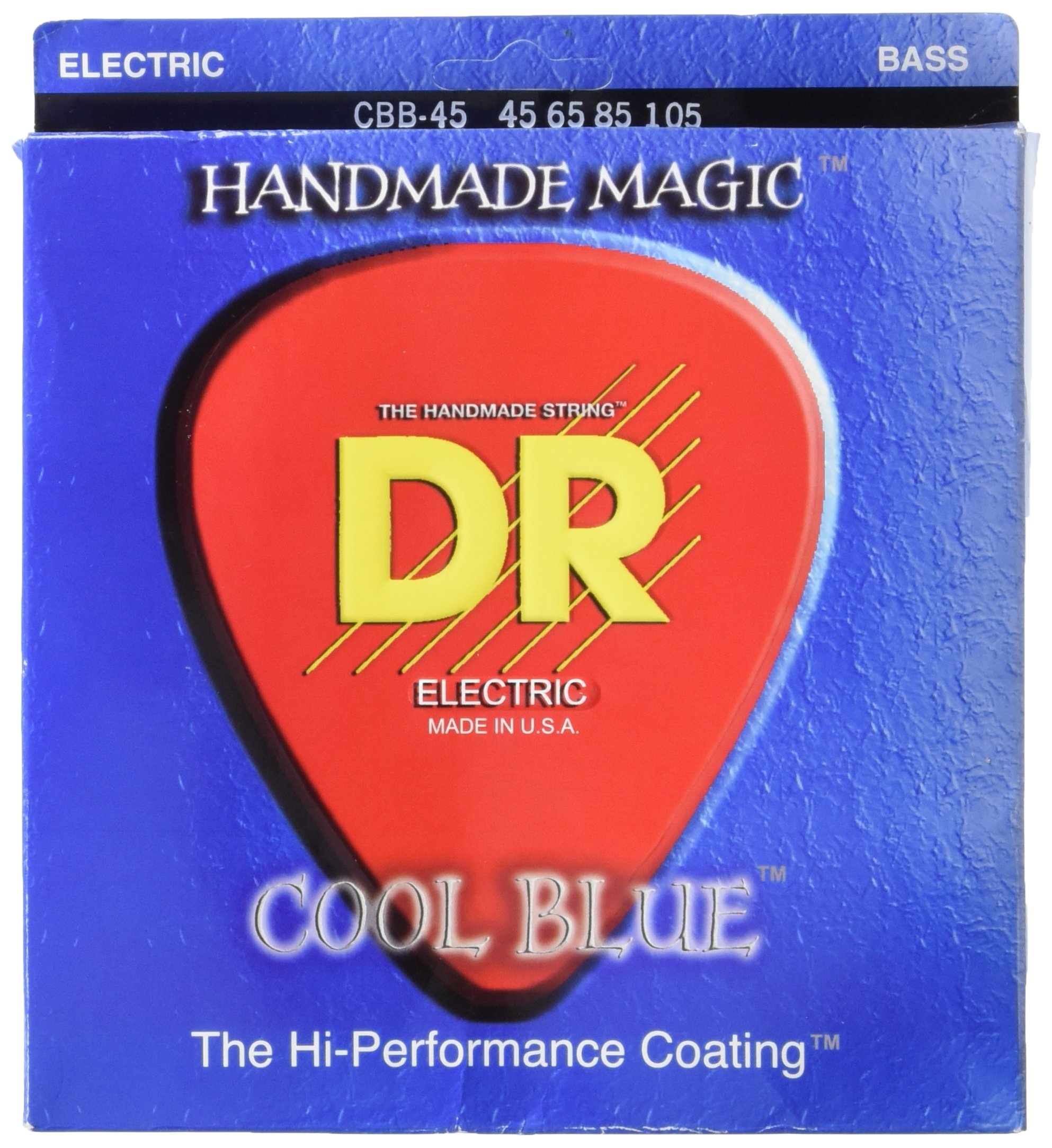DR Strings CBB45 45-105 - Corde per basso rivestite a mano, colore: Blu freddo