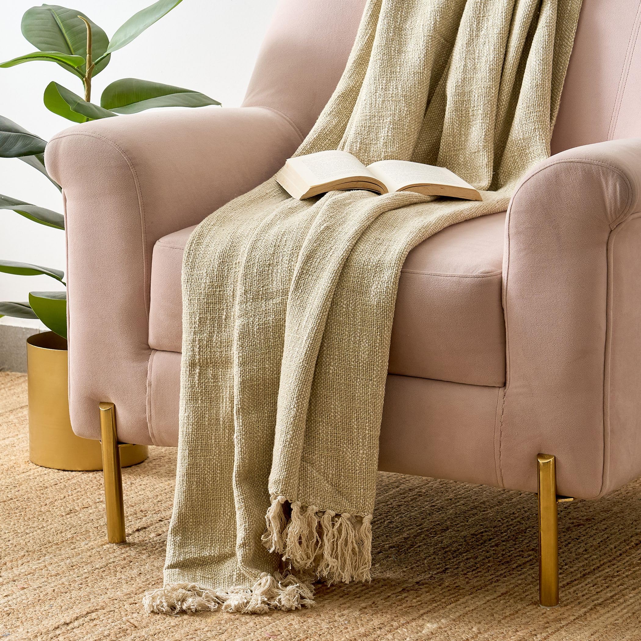 Home Centre Ashville Cotton Single Throw with Tassels-image-18