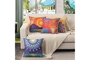 4-Pack Throw Pillow Covers 18x18: Plush Vintage Pattern, Bohemian Elegance for Your Home Decor