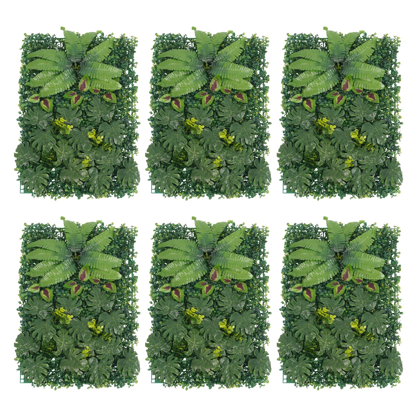 Mur de plantes artificielles haut de gamme Lot de 6 panneaux décoration verte salon