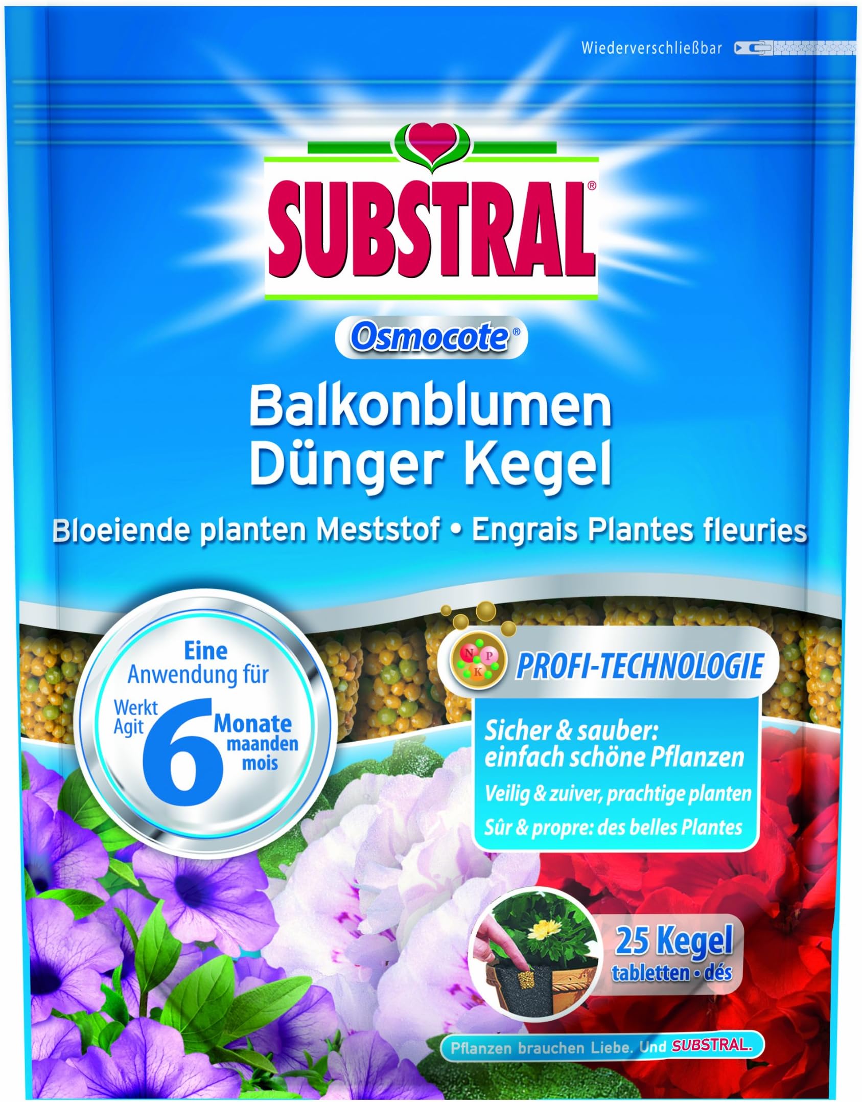 Substral Osmocote Balcony Flower Fertiliser Cone – 25 Pack