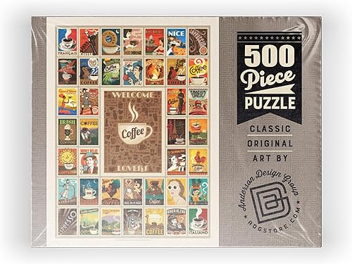 Vista 8 de MyPuzzle Coffee Collection: impresión multiimagen, póster vintage, rompecabezas premium de 500 piezas para adultos