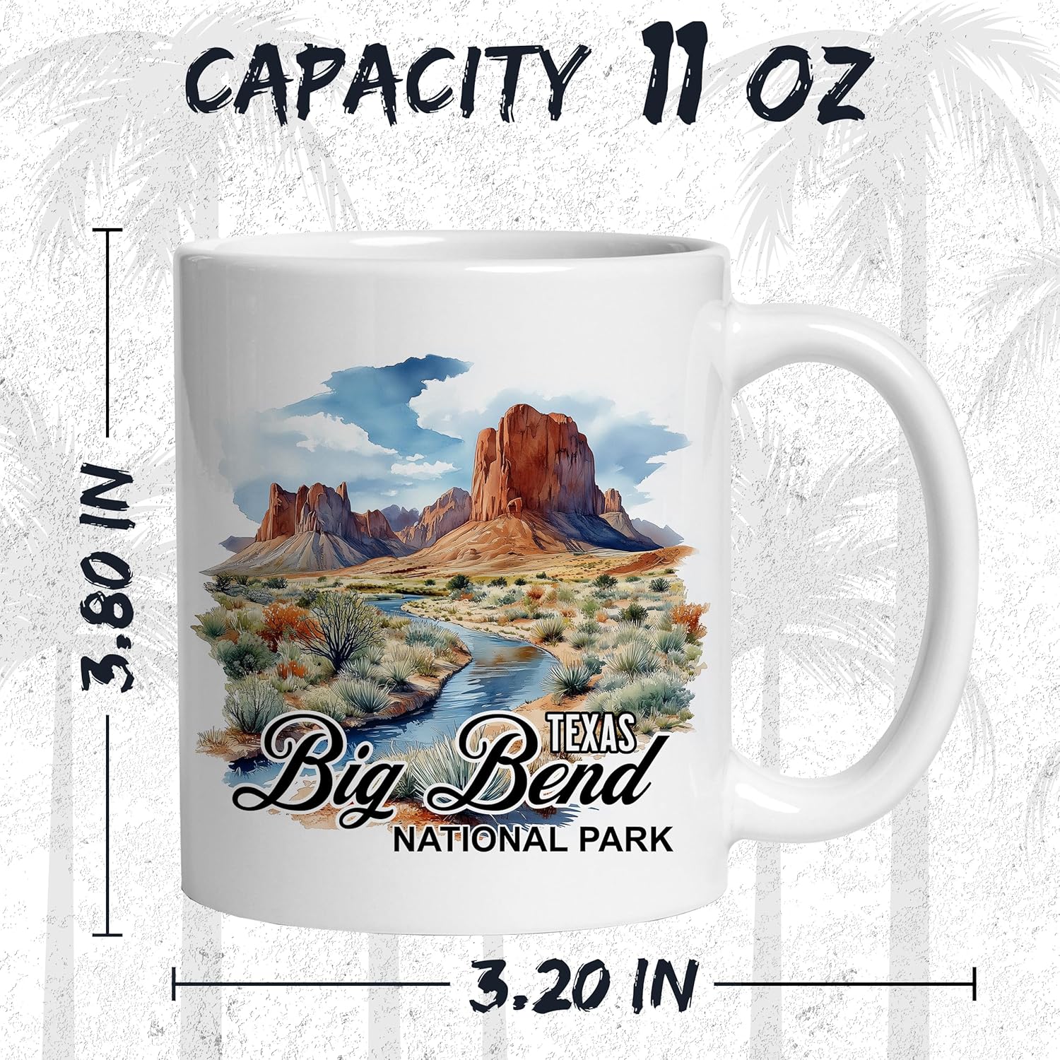 Big Bend National Park Texas Ceramic Coffee Mug 11oz Chisos Mountains Landmark - Tea Coffee Mug with Comfortable Grip - Unique Travel Gift Cup for Office or Home - Vibrant Long-Lasting Print ID44991 - Image 2