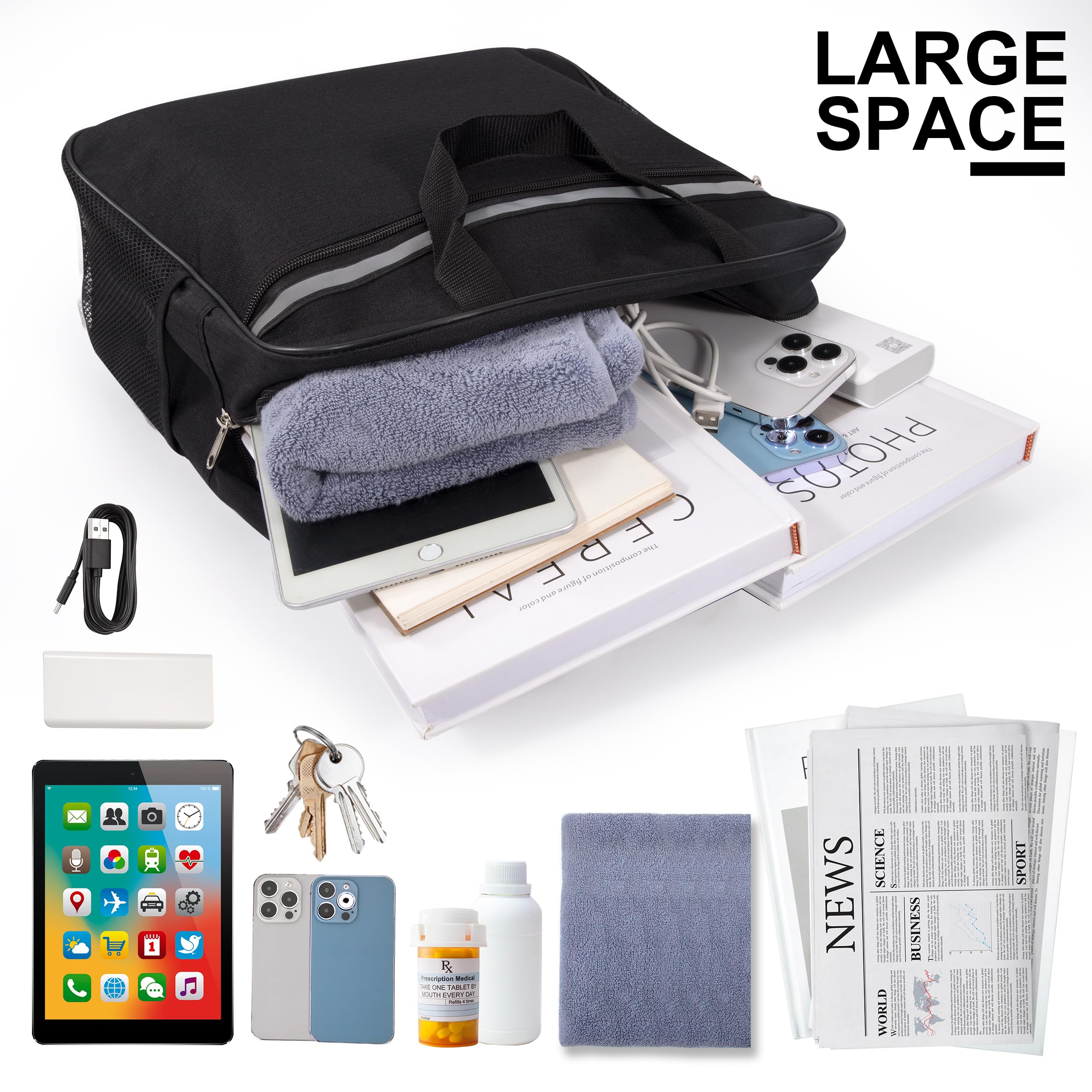 Bolsa para Silla de Ruedas Gran Capacidad Mochila para Silla de Ruedas Oxford Impermeable Bolsa de Almacenamiento para Silla de Ruedas Mochila Silla de Ruedas
