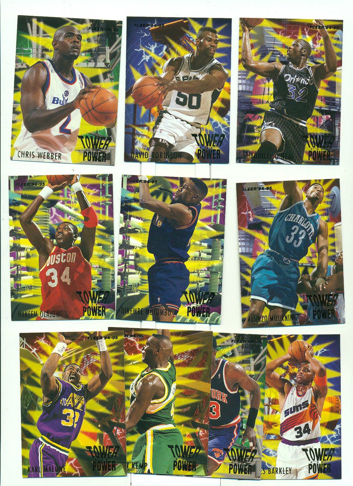 Amazon.com: 1994-1995 Fleer Basketball Tower of Power 10 card set