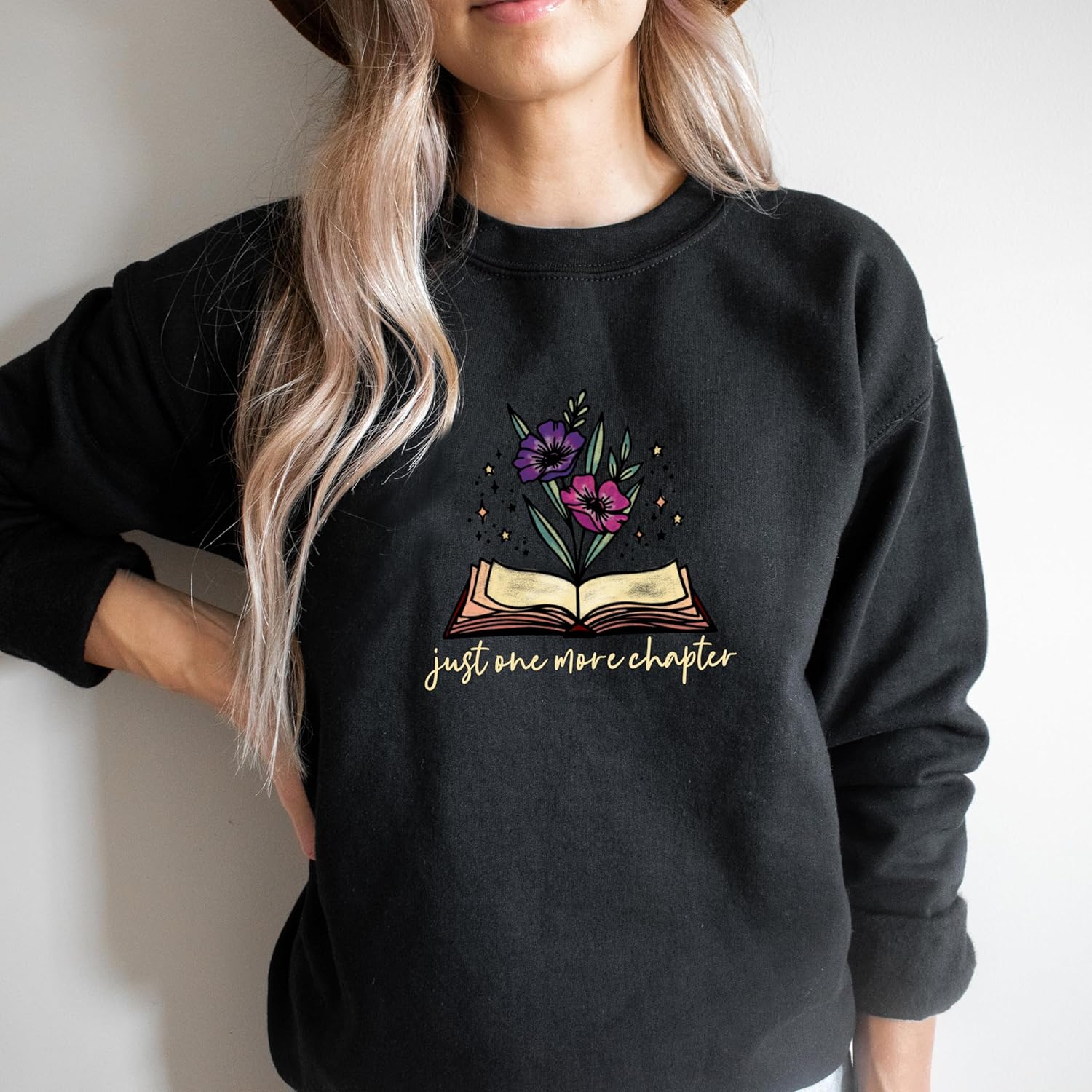 One More Chapter Sweatshirt, Book Lover Crewneck, Book Nerd Gift, Librarian Shirt, Read Shirt, Reading Tee - Image 7
