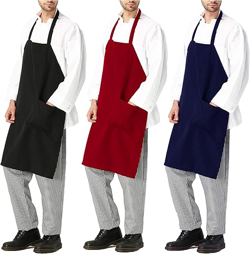 Babero Delantal Unisex Negro Rojo Armada Restaurante Comercial Casa Cocina Chef Cocina