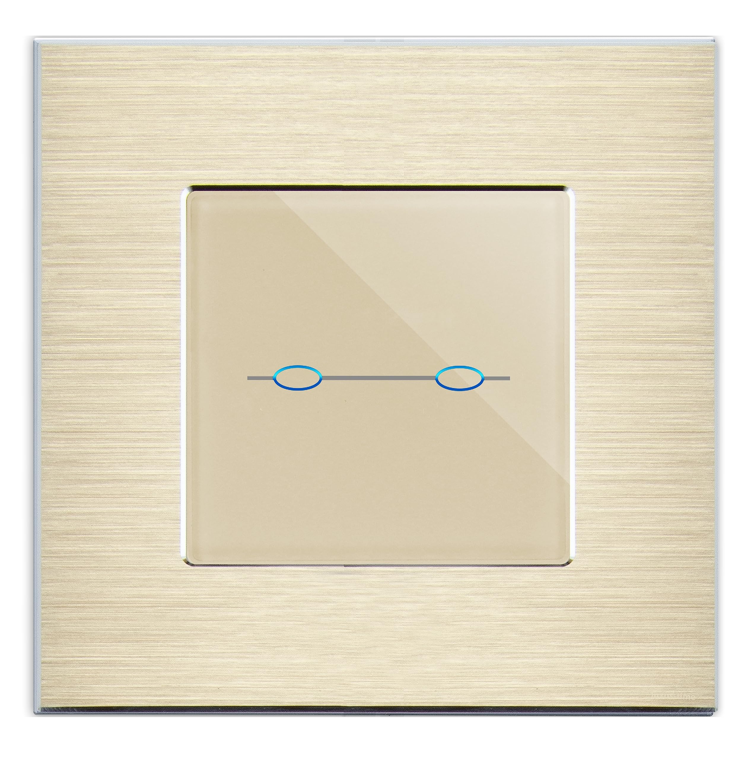 Smart - Interruptor de luz táctil doble con WiFi (marco de aluminio, 2 vías, para Alexa, Google Home, IFTT, Tuya, controlado por aplicación Luxus-Time