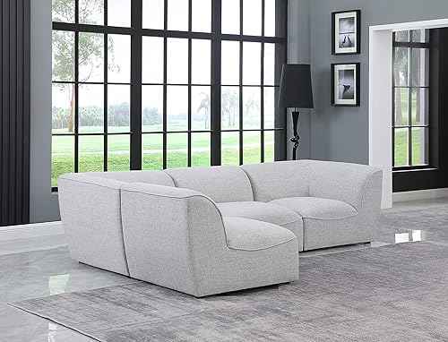 Miniatura 2 de Meridian Furniture Miramar Collection Modern  Modular tapizado con textura de lino contemporáneo, 109 pulgadas de ancho x 71 pulgadas de profundidad