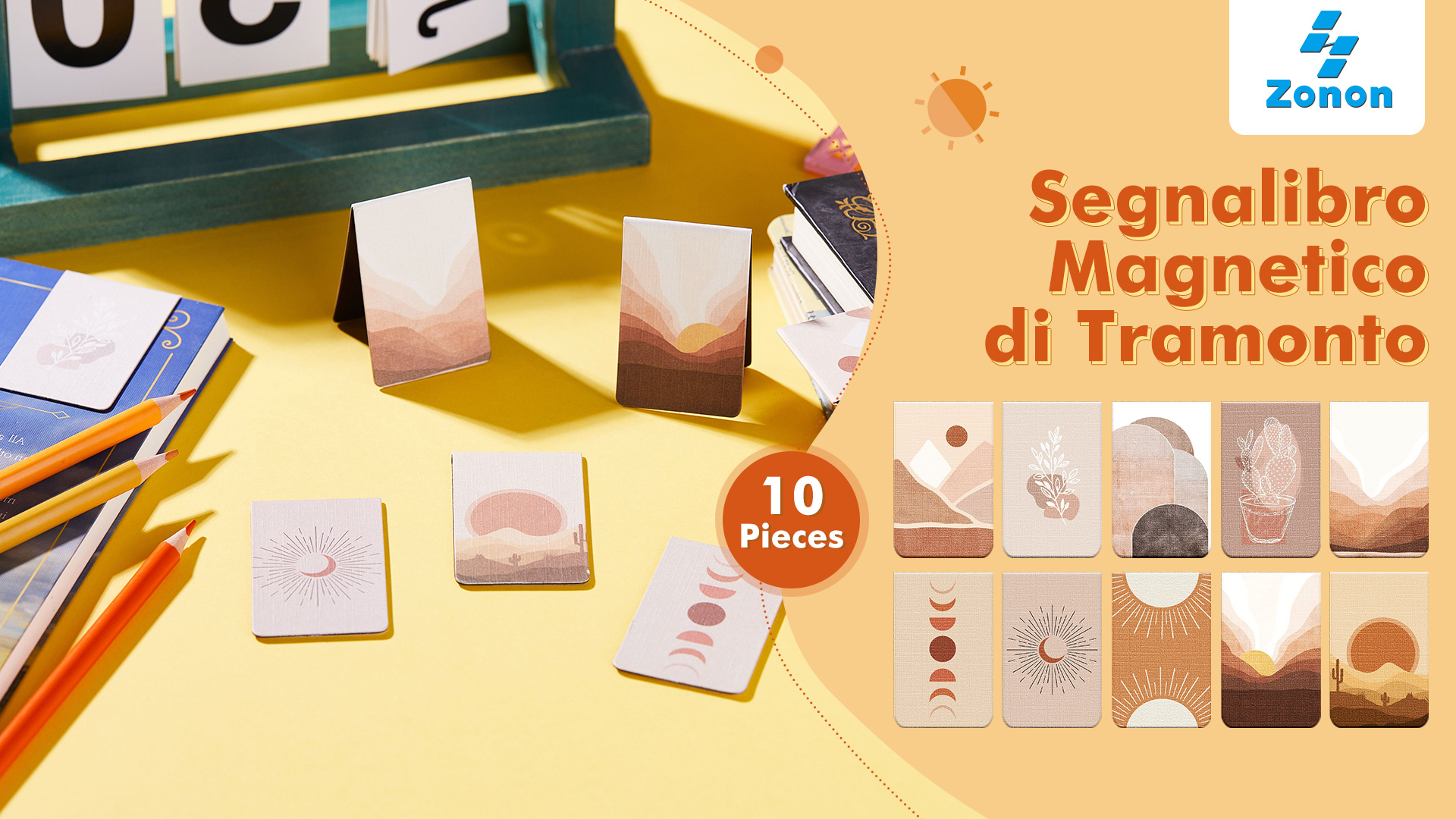 10 Segnalibri Magnetici Con Paesaggi Solari - Ideali Per Lettori, Studenti E Insegnanti - Foto 2