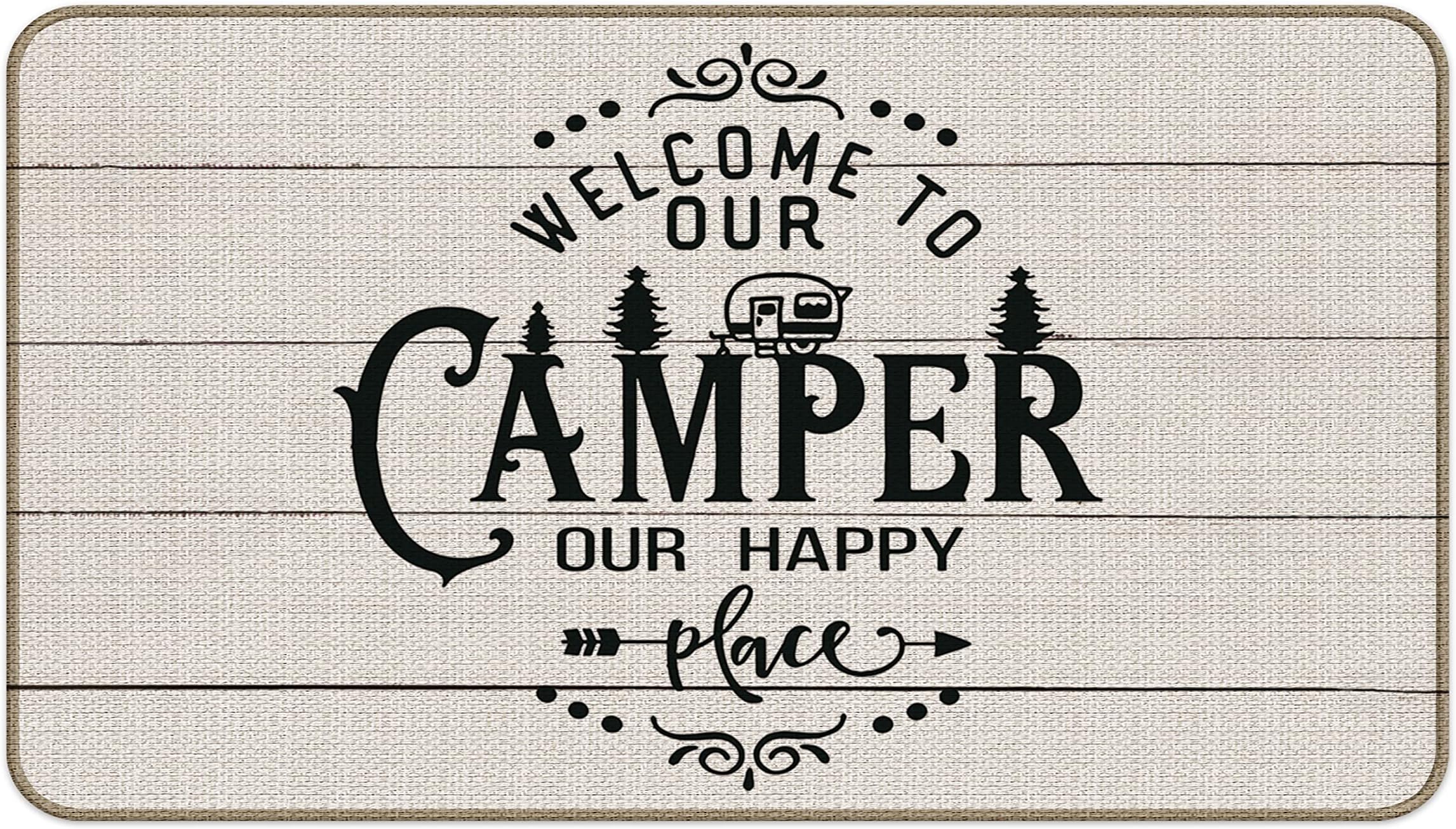 Amazon.com: Mingnei Rustic Welcome to Our Camper Doormat Door Mat for ...