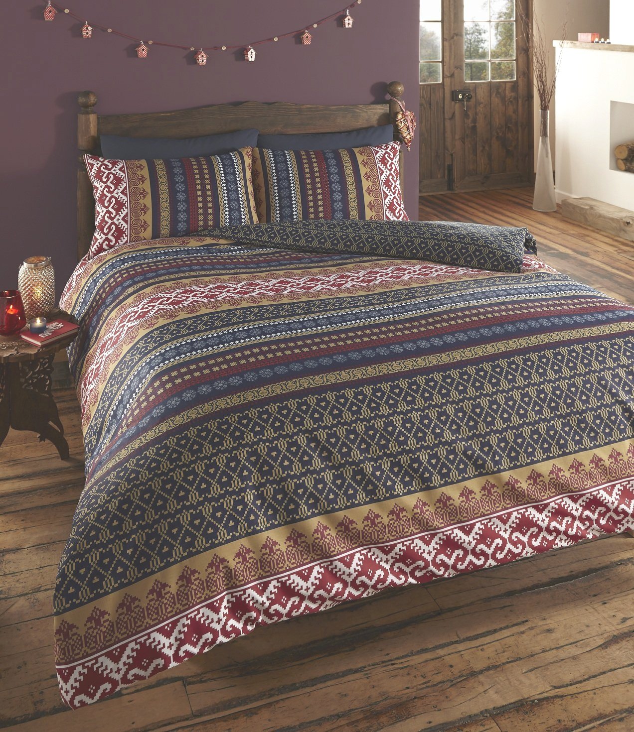 Rackhams Light Orkney Print Duvet Cover Set - Multi - Single