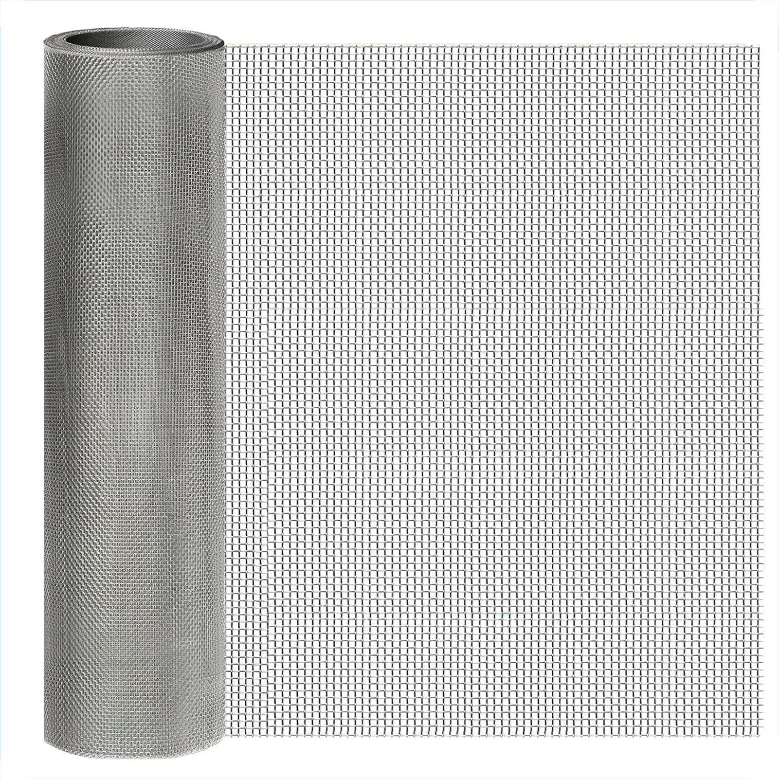 Photo 1 of YAGJIA 10 Mesh Stainless Steel Mesh Screen 304, 15.7'' x 147''(40cm x 375cm) Metal Mesh Screen, Rust Free Wire Screen Mesh, 2mm Hole Easy to Cut for Air Vent Mesh, Window Screen, BBQ, Craft DIY