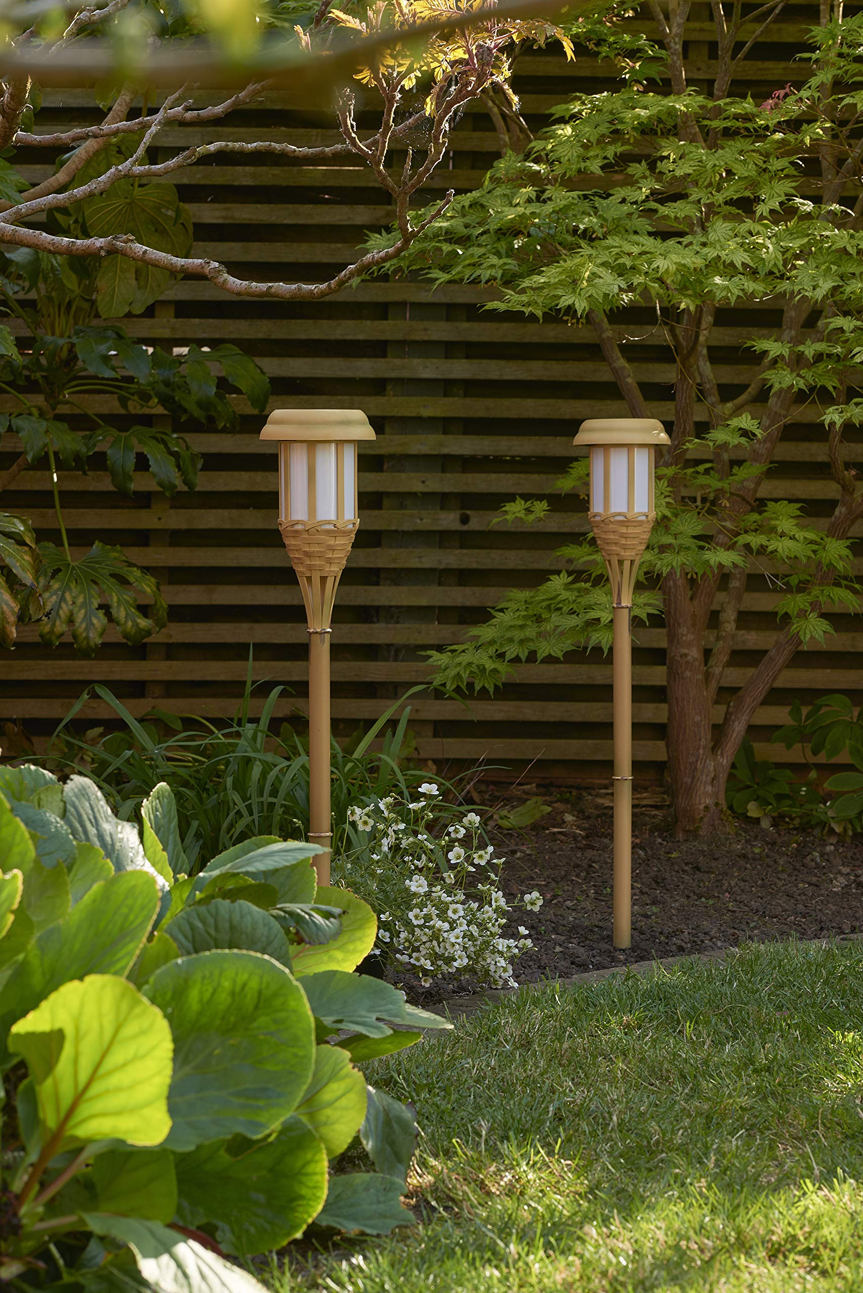 Bamboo Flickering Modern Lantern ロゴス