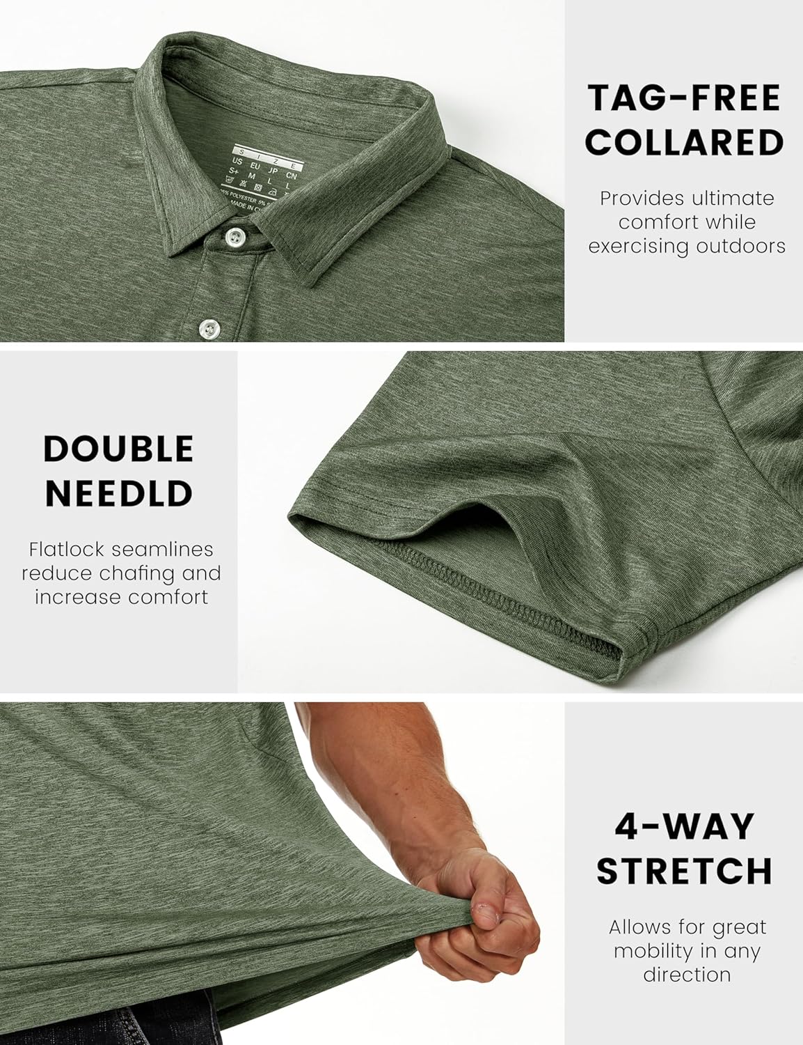 MAGCOMSEN Mens Polo Shirts Short Sleeve Moisture Wicking Performance Collared Shirt 3 Button Casual Work Golf Polos - Image 6