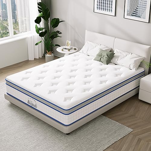 Miniatura 5 de LAZYCAT Colchón híbrido tamaño King de 10 pulgadas en caja, espuma viscoelástica de gel con bobina de bolsillo envuelta individualmente, sensación