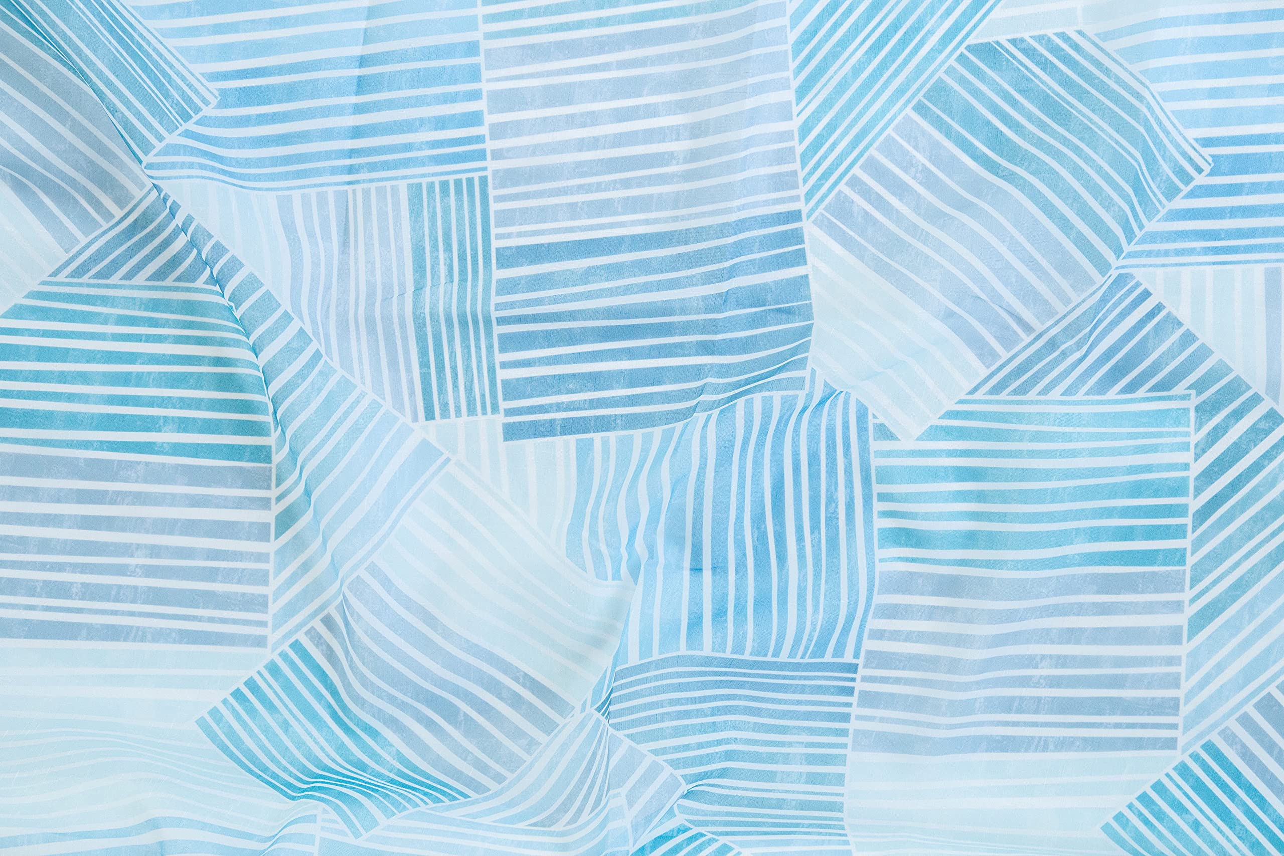 Curtain Blue Transparent Geometric Living Room Bedroom Children's Room 140 x 245 cm, 140x245 - Image 2