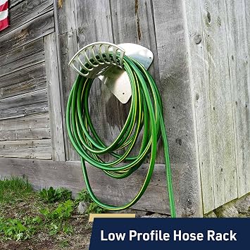 Hose Reel - Heavy Duty Aluminum Water Hose Hanger Wall Mount - Water Hose Holder for 100ft 1/2 Hoses - Hose Rack for Outside - Water Hose Holders for Outside by Kings County Tools