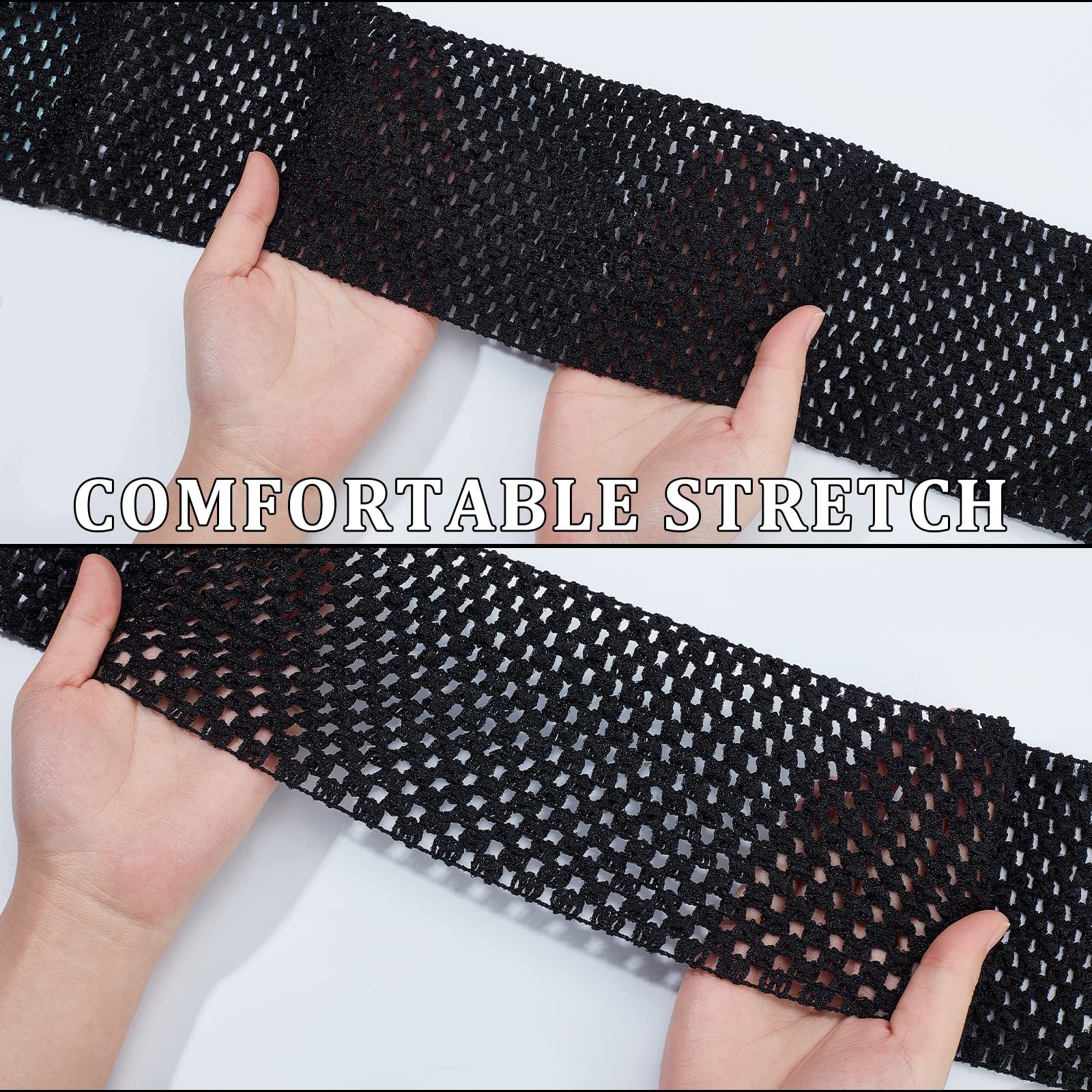 GORGECRAFT 5m 13cm Wide Elastic Band Black Stretch Polyester Fabric Ribbon Crochet Headband for Home DIY Sewing Crafts Garment Bow Stretch Knitting Hair Accessories - Image 3