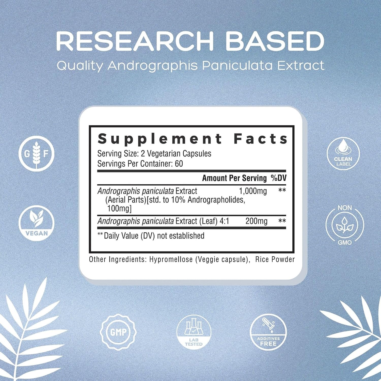 Natural Cure Labs Premium Andrographis Paniculata Extract 1,200mg – 100mg Standardized Andrographolides – Vegan Immune & Digestive Support Capsules – Non-GMO, Gluten-Free,... - Image 6