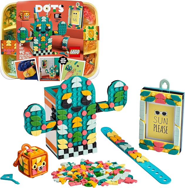 LEGO 41937 DOTS Multi Pack 4in1 Bracelet, Picture Frame, Bag Tag & Pencil Holder Summer Vibes Arts and Crafts Set for Kids