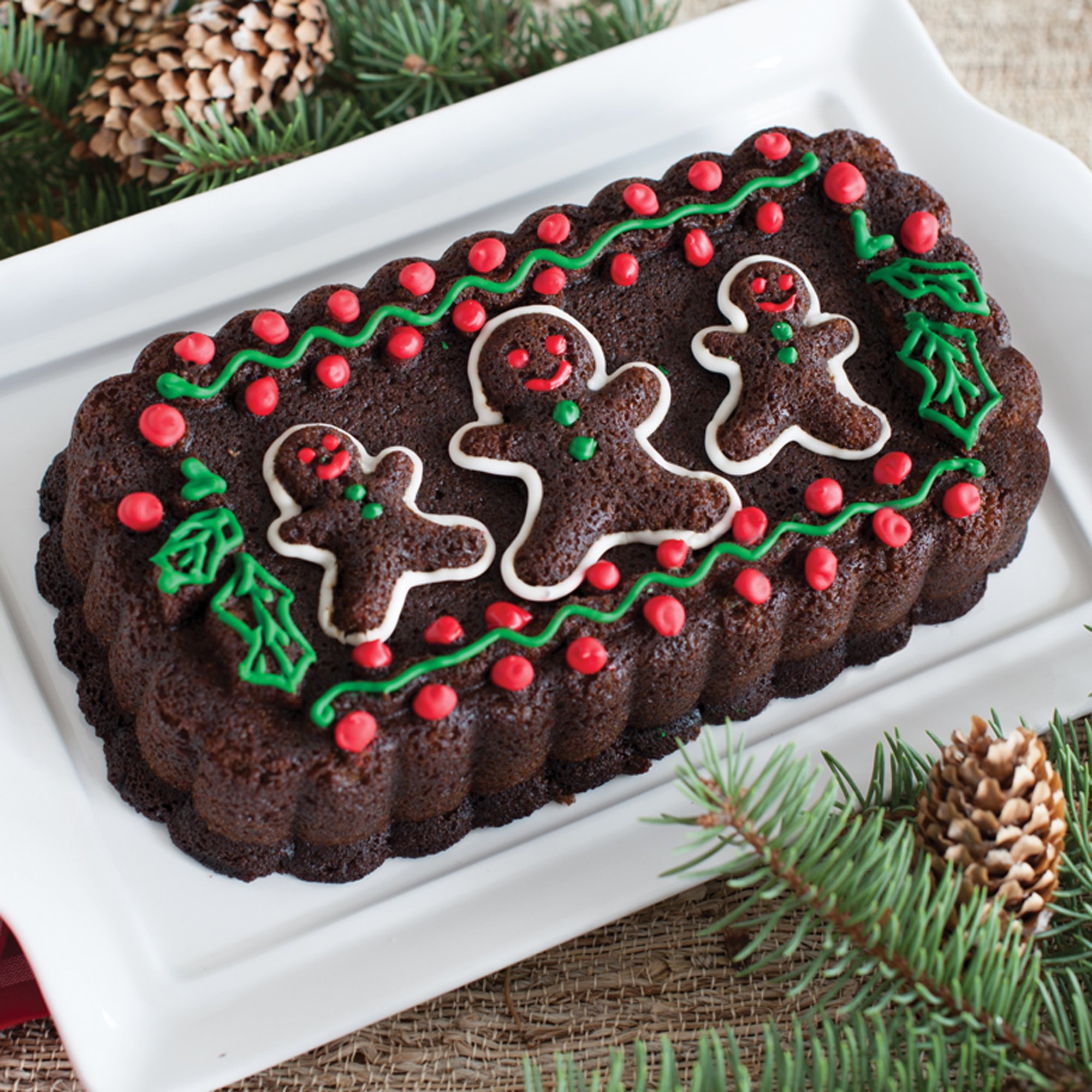 NordicWare Platinum Collection Zugpfanne Gingerbreat Family - Brotpfanne silber/schwarz