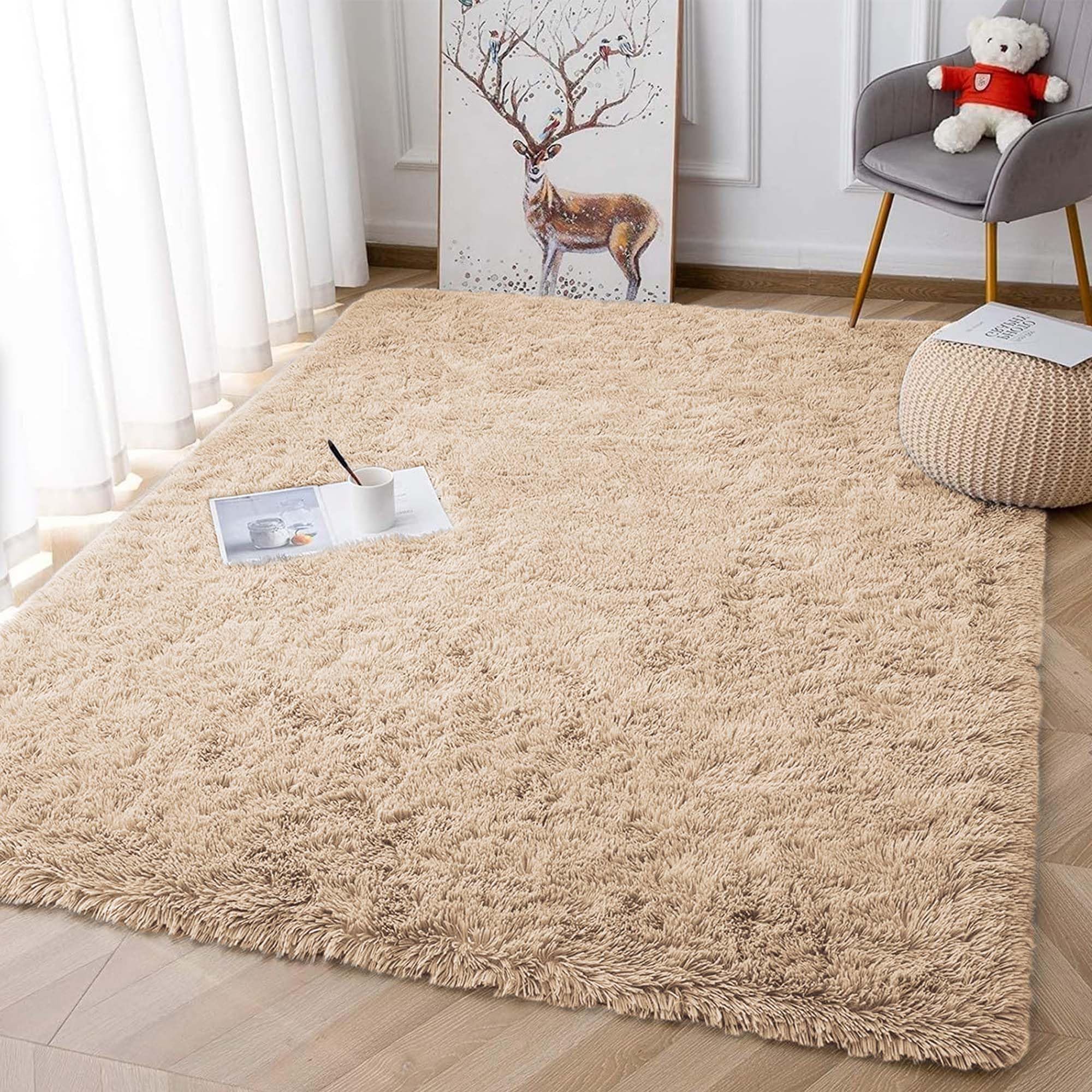 Amazon.com: Mottling Orange Fluffy Rug Shaggy Area Rug, 3x5 Area Rugs ...