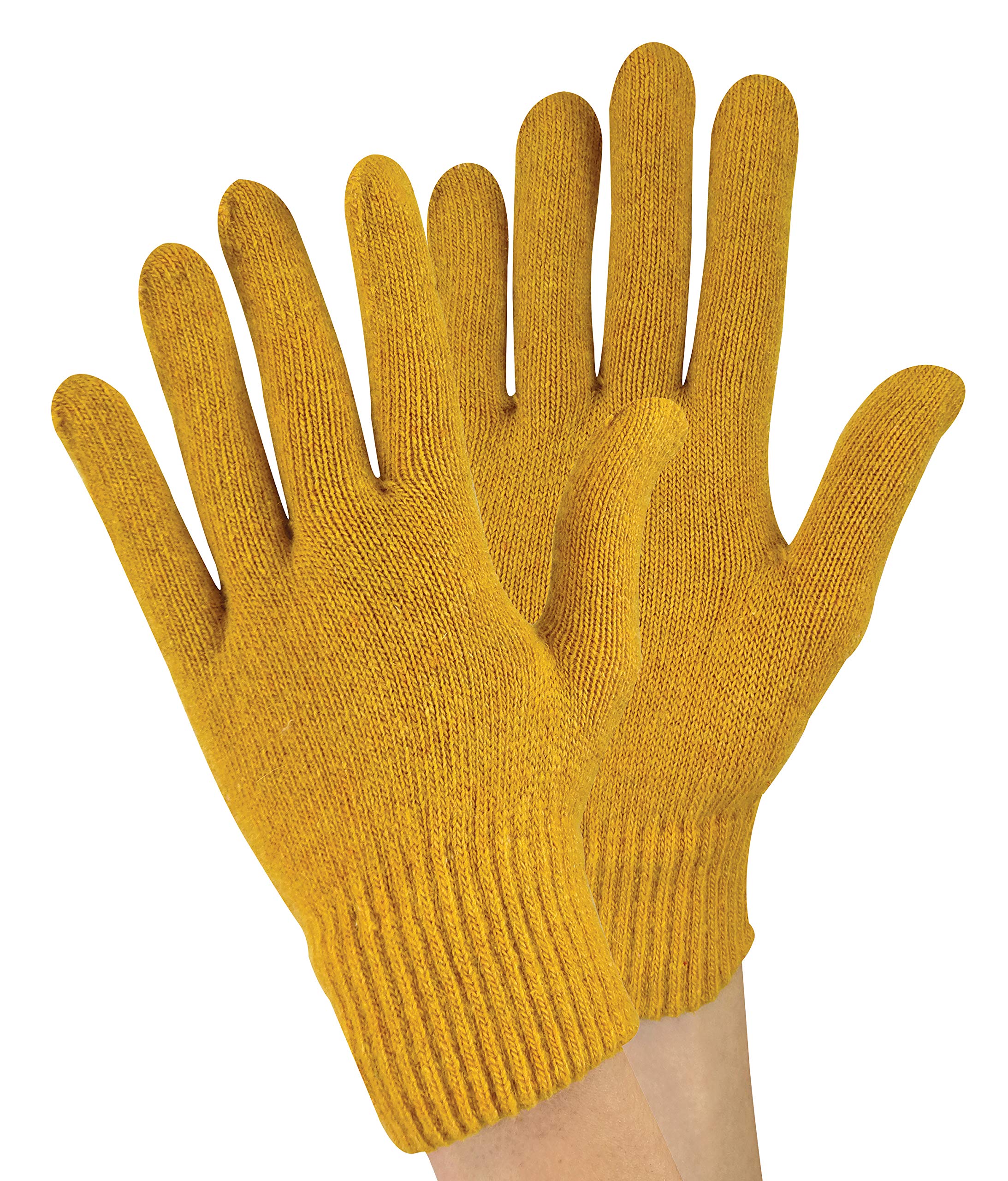 Sock Snob - Ladies/Womens Knitted Winter Warm Magic Thermal Wool Gloves for Cold Weather (Mustard, One Size)