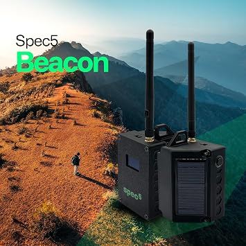 Black S5 Beacon Solar Charging LoRa Off-Grid Mesh Communicator with Meshtastic - Fully Flashed Hiking Gear from