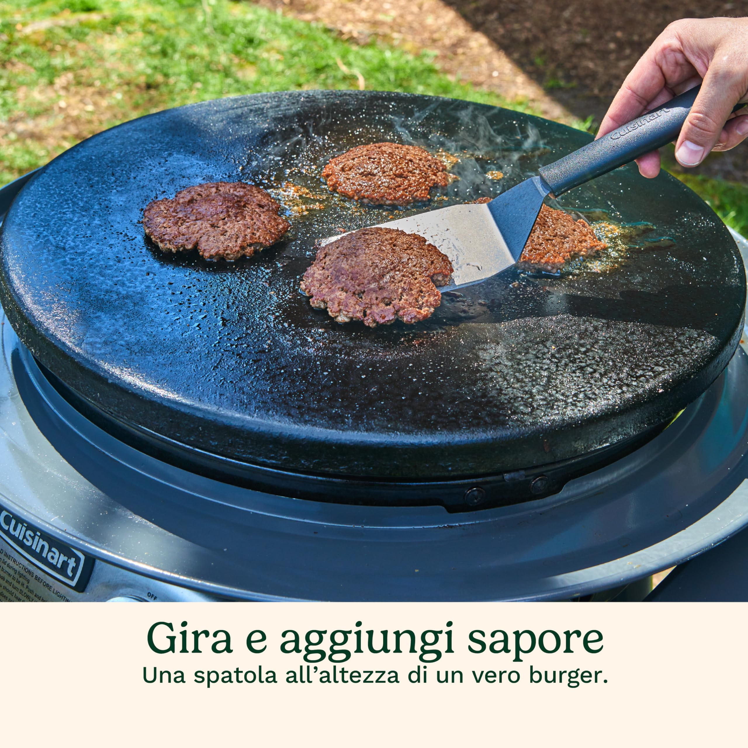 Cuisinart Kit Pressa Burger in Ghisa 17 cm | Smash Burger Press con Spatola e Carta Antiaderente | Pressa Robusta per BBQ, Piastra e Padella | Interno/Esterno