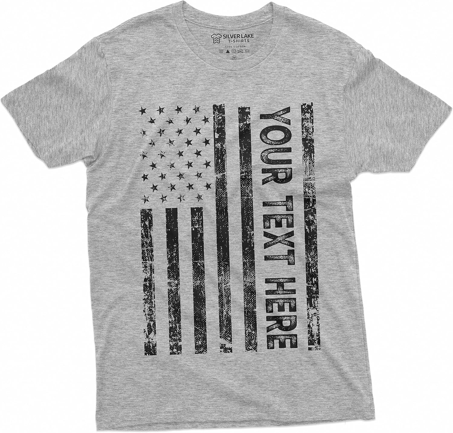 Add Your Text US Flag T-Shirt Personalized Patriotic Custom Men's Tee Shirt - Image 6