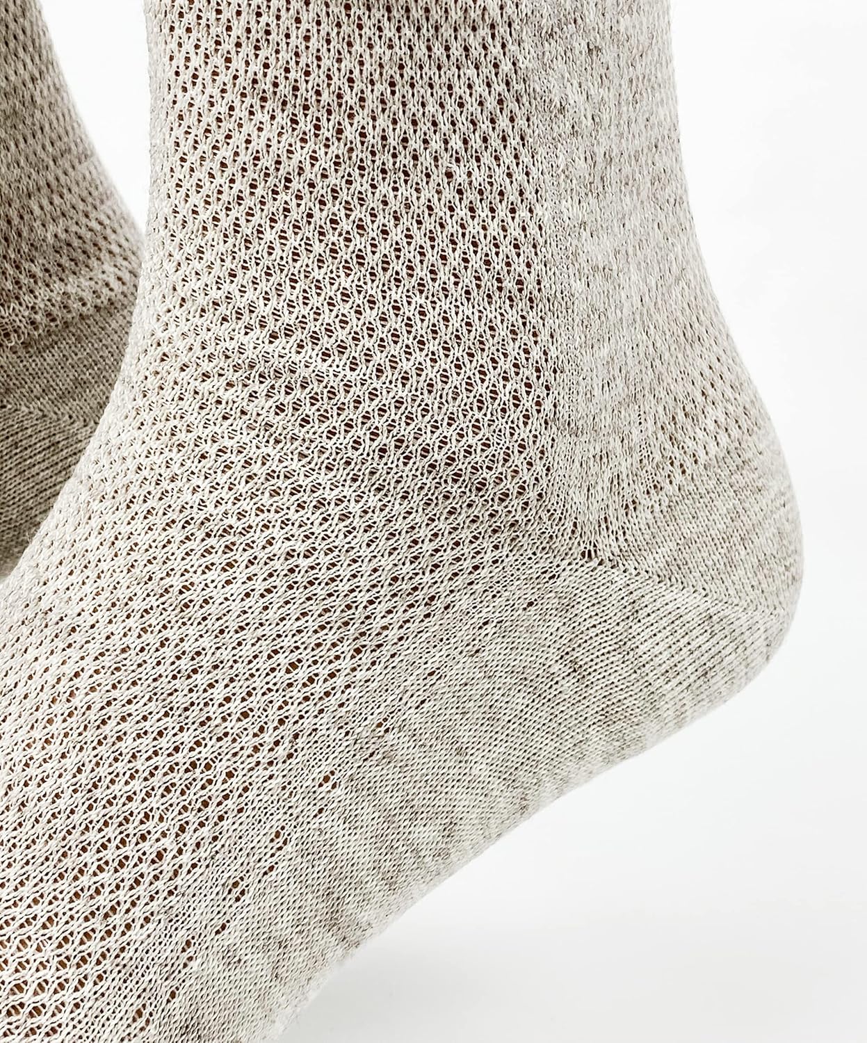 Men's Anti-sweat Quick-Drying Mesh-knitted Super-Breathable Organic Linen Flax Socks (6-7, pack-10) - Image 5