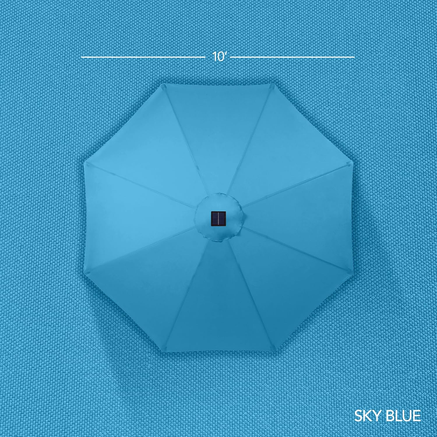 Best Choice Products 10ft Offset Cantilever Hanging Market Patio Umbrella, Smooth 360° Rotation, 8 Sturdy Ribs, Easy Adjustment - Sky Blue