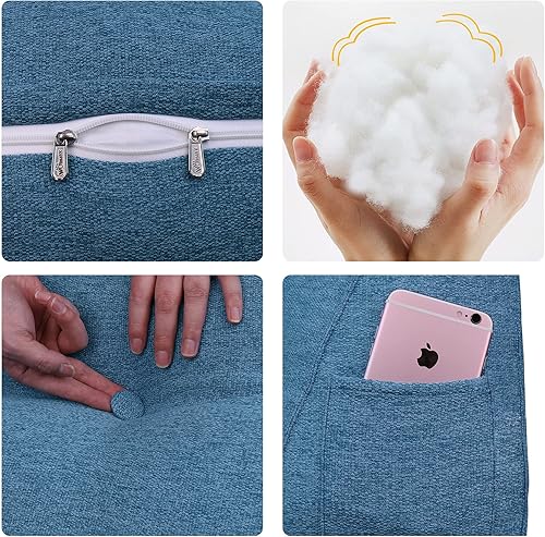 Miniatura 5 de Almohada WOWMAX grande de apoyo con forma triangular, almohada con forma de cuña para respaldo o lectura, cabecero para el día de la Madre, para la