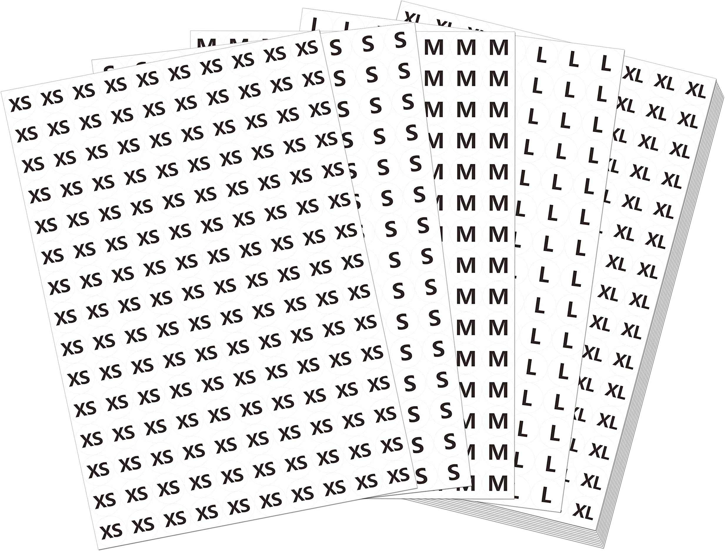 DIYASY Clothing Size Stickers,28 Sheets Round Clothing