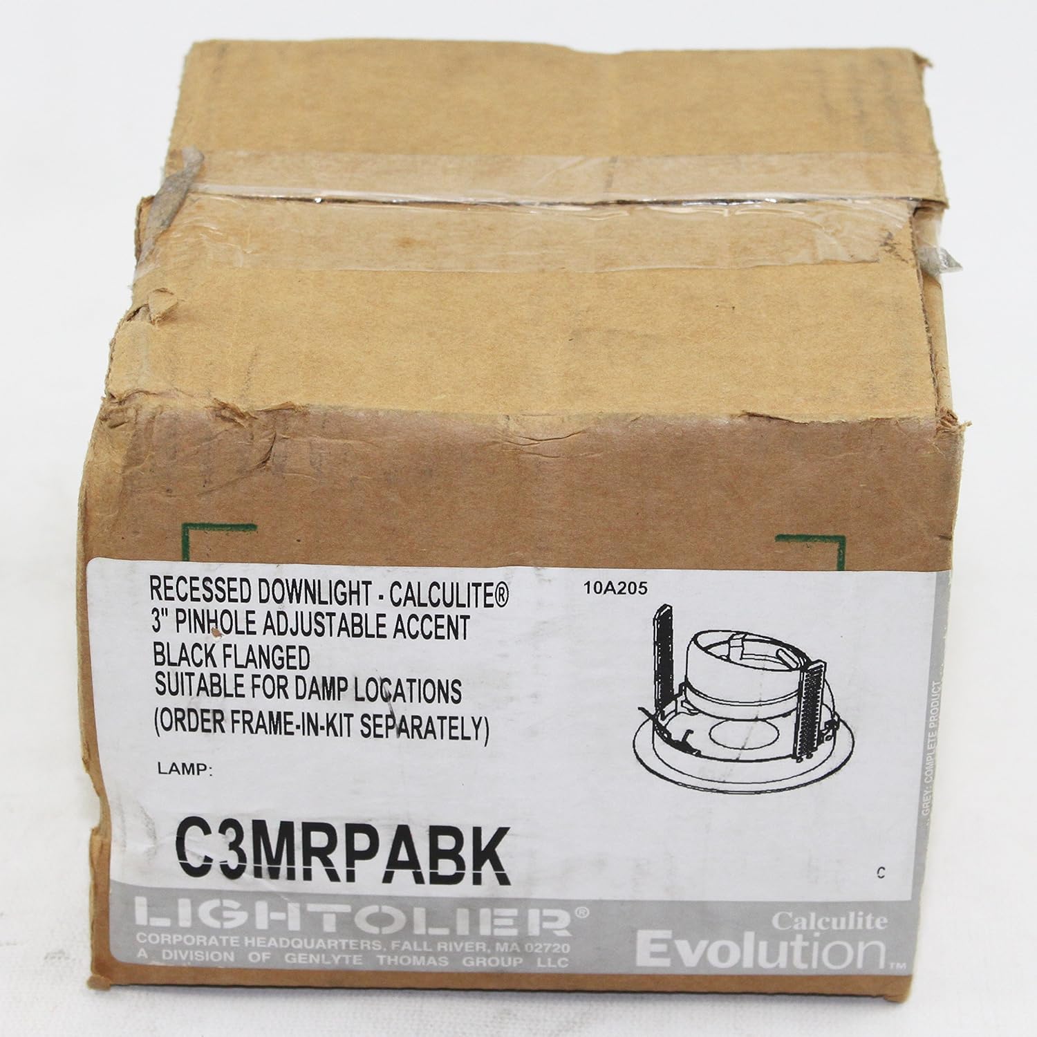 Lightolier Calculite 3" Black Pinhole White Flange Mr16 Recessed Lighting Adjustable Accent Trim Kit