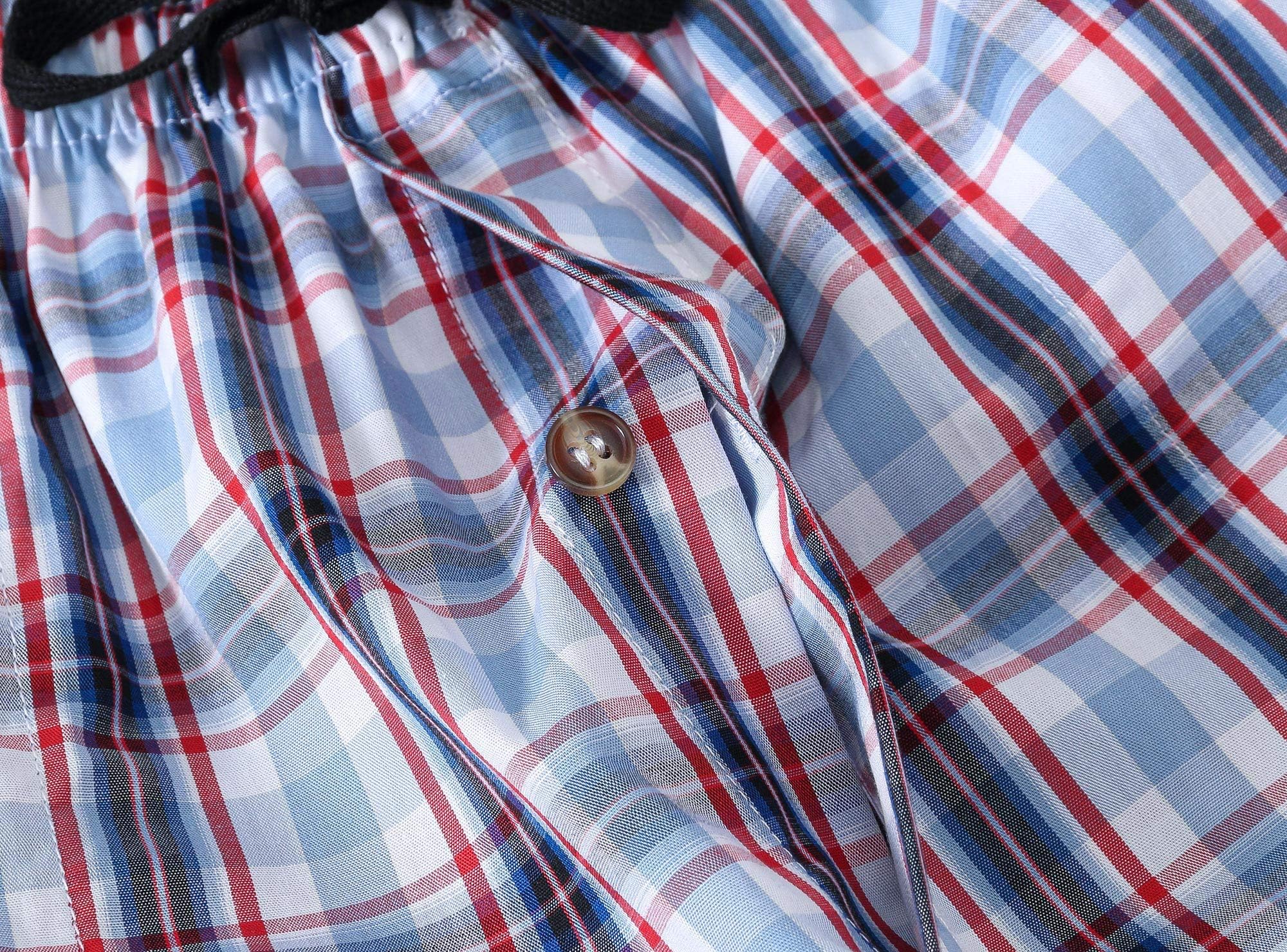 Pantalones De Pijama Para Hombre Cortos Algodón Pack De 3 Cuadros Ropa De Dormir Shorts con bolsillo
