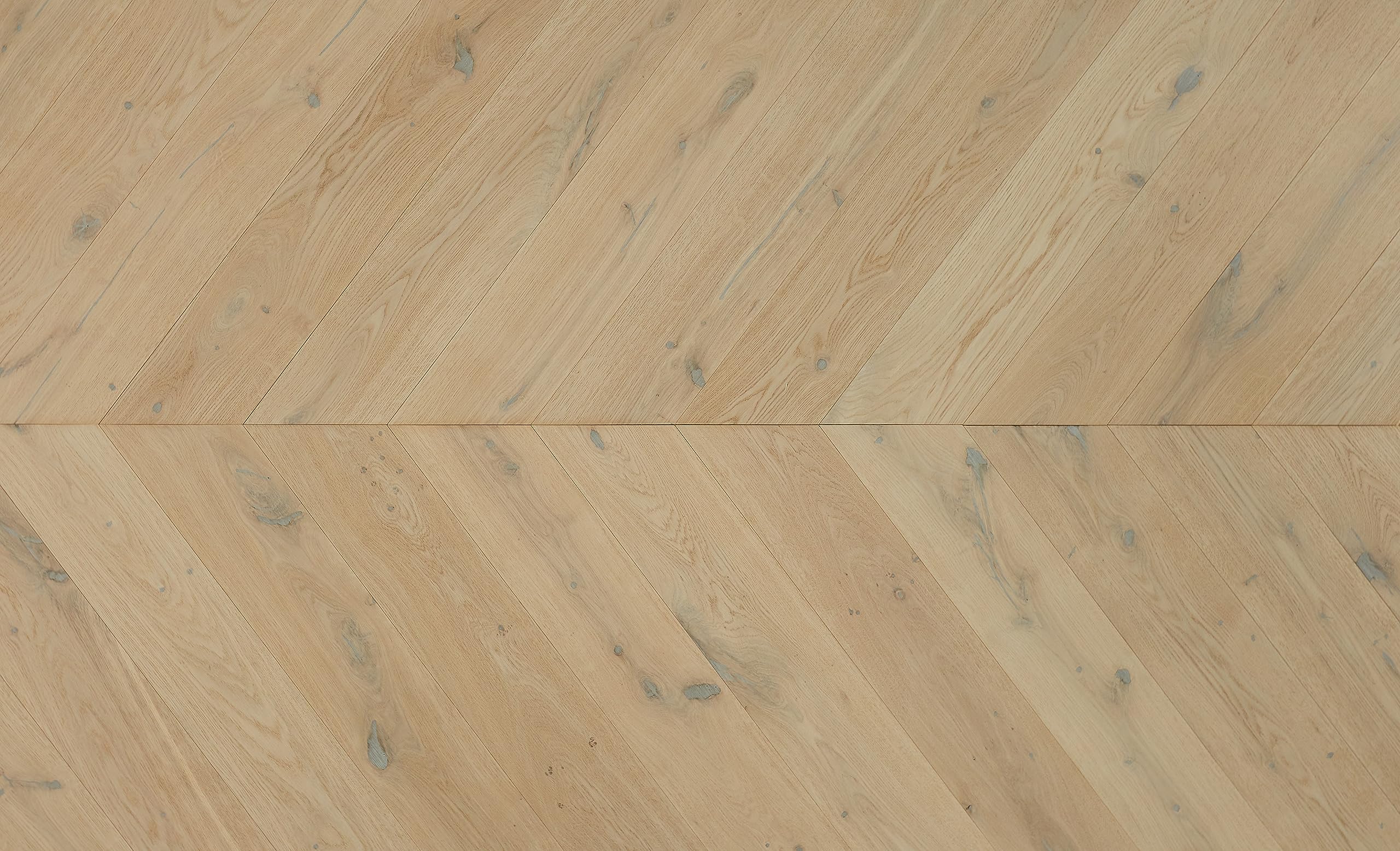 Chevron Vintage 60° Parkettboden, Dreischichtig Parkett, Eichenschicht 3,5 mm dick, Wasserfest, Massivdiele, Echtes Holz, Parketthölzer, Neu Weiß 14x164x800mm