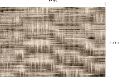 Miniatura 4 de Juego de 6 manteles individuales de vinilo lavables para interiores y exteriores, para mesa de comedor, duraderos, antideslizantes, resistentes al