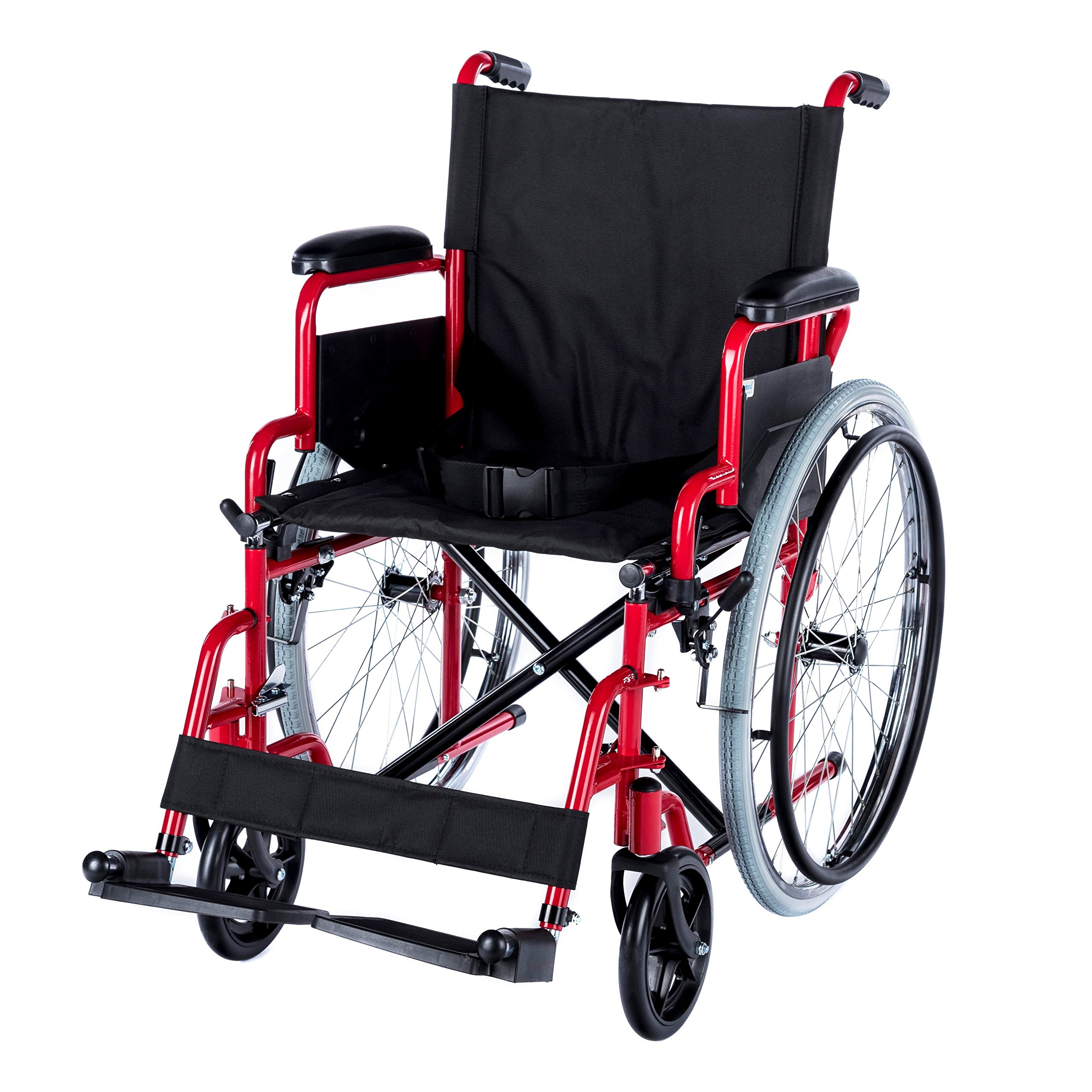 Manual Silla de Ruedas "Dynamic " Ancho Del Asiento 46cm Falt-Rollstuhl Plegable De - Rojo